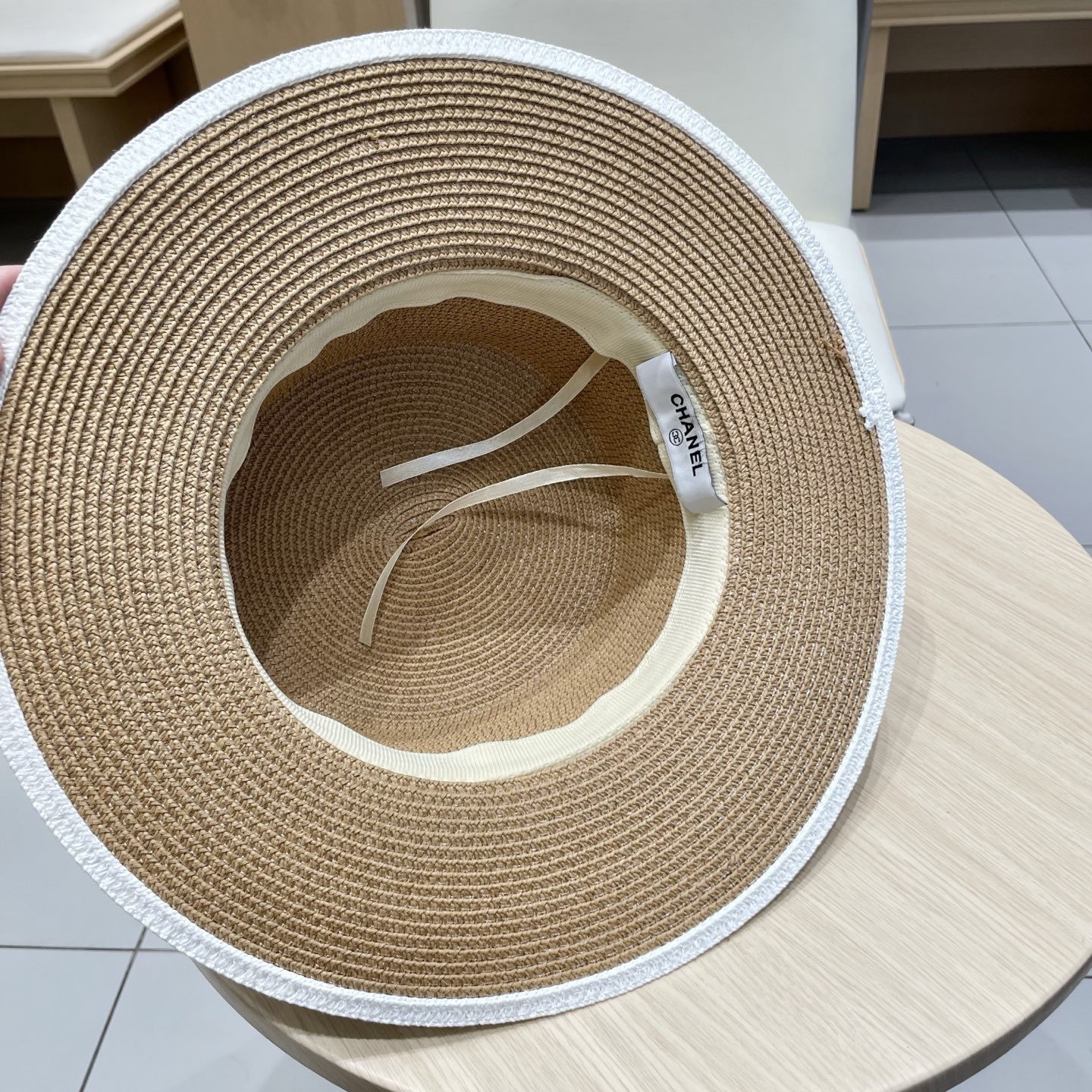  Chanel香奈儿新款草帽，平顶名媛风遮阳帽，头围57cm