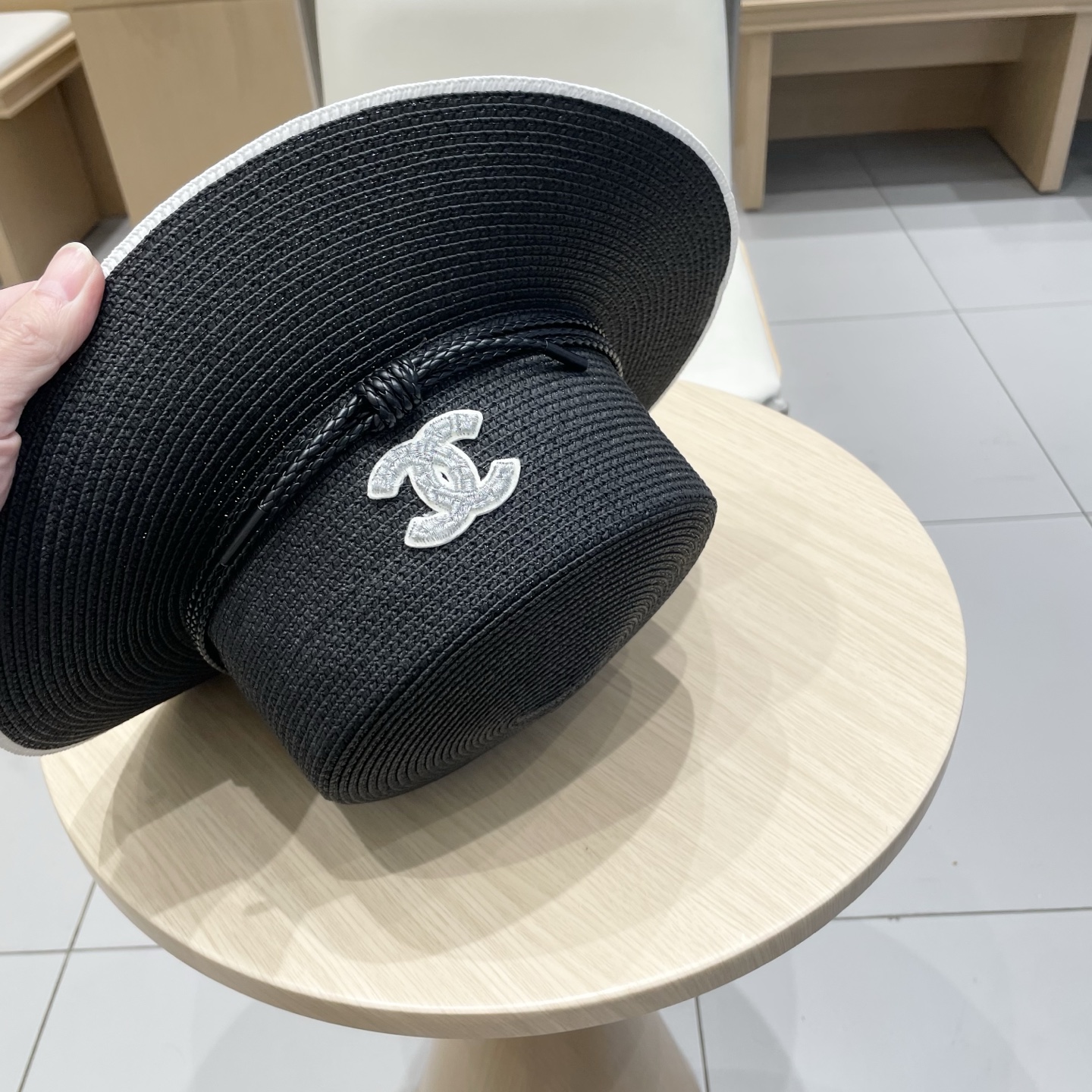  Chanel香奈儿新款草帽，平顶名媛风遮阳帽，头围57cm