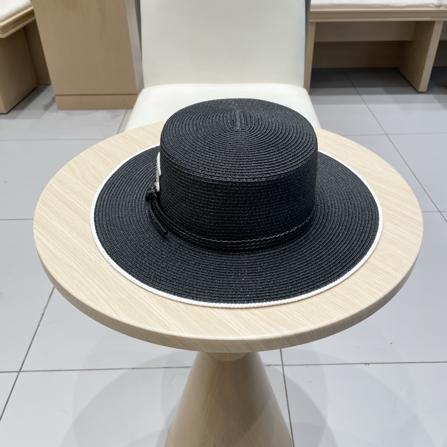  Chanel香奈儿新款草帽，平顶名媛风遮阳帽，头围57cm