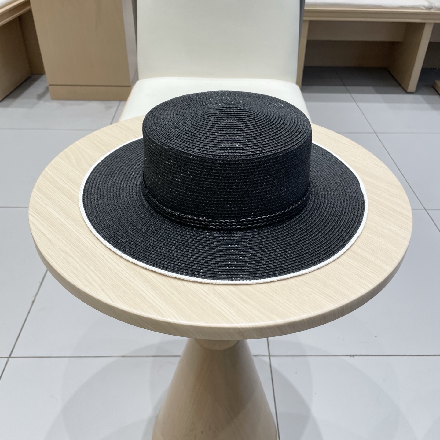  Chanel香奈儿新款草帽，平顶名媛风遮阳帽，头围57cm
