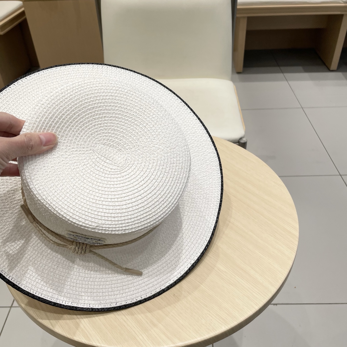  Chanel香奈儿新款草帽，平顶名媛风遮阳帽，头围57cm