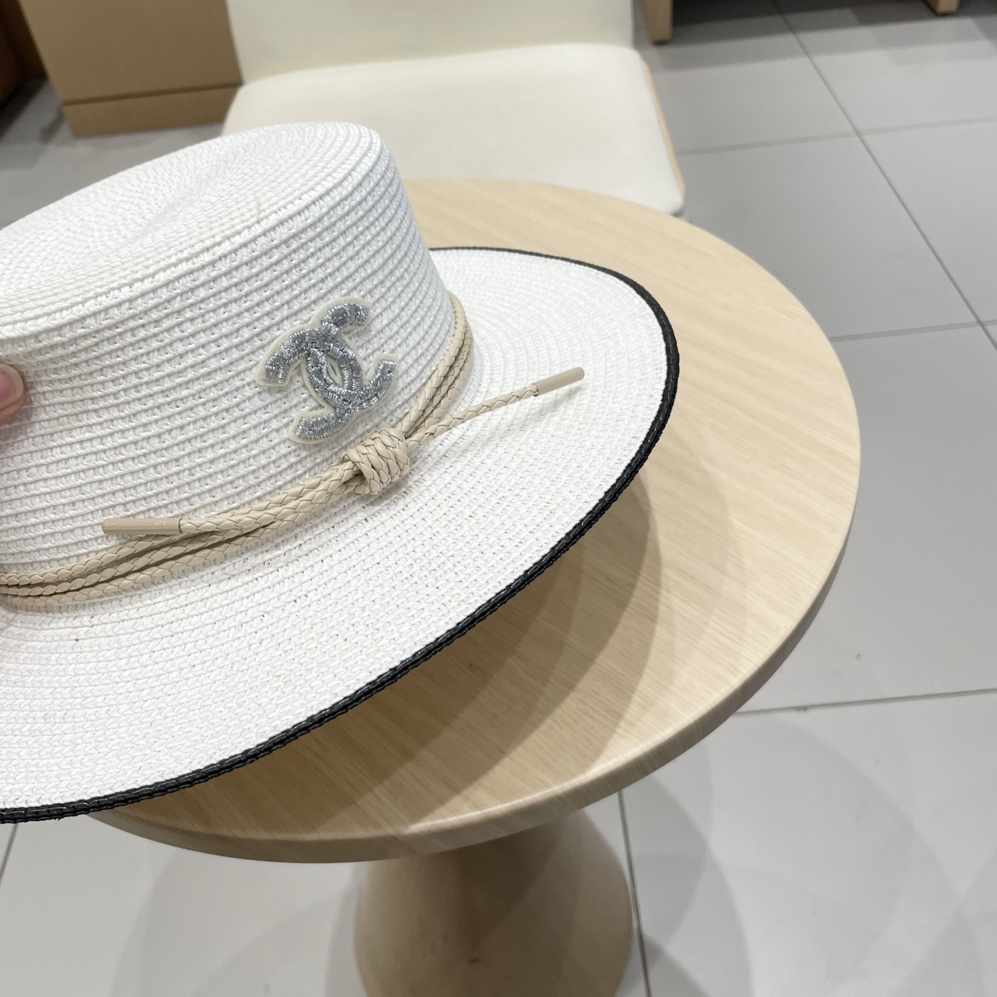  Chanel香奈儿新款草帽，平顶名媛风遮阳帽，头围57cm