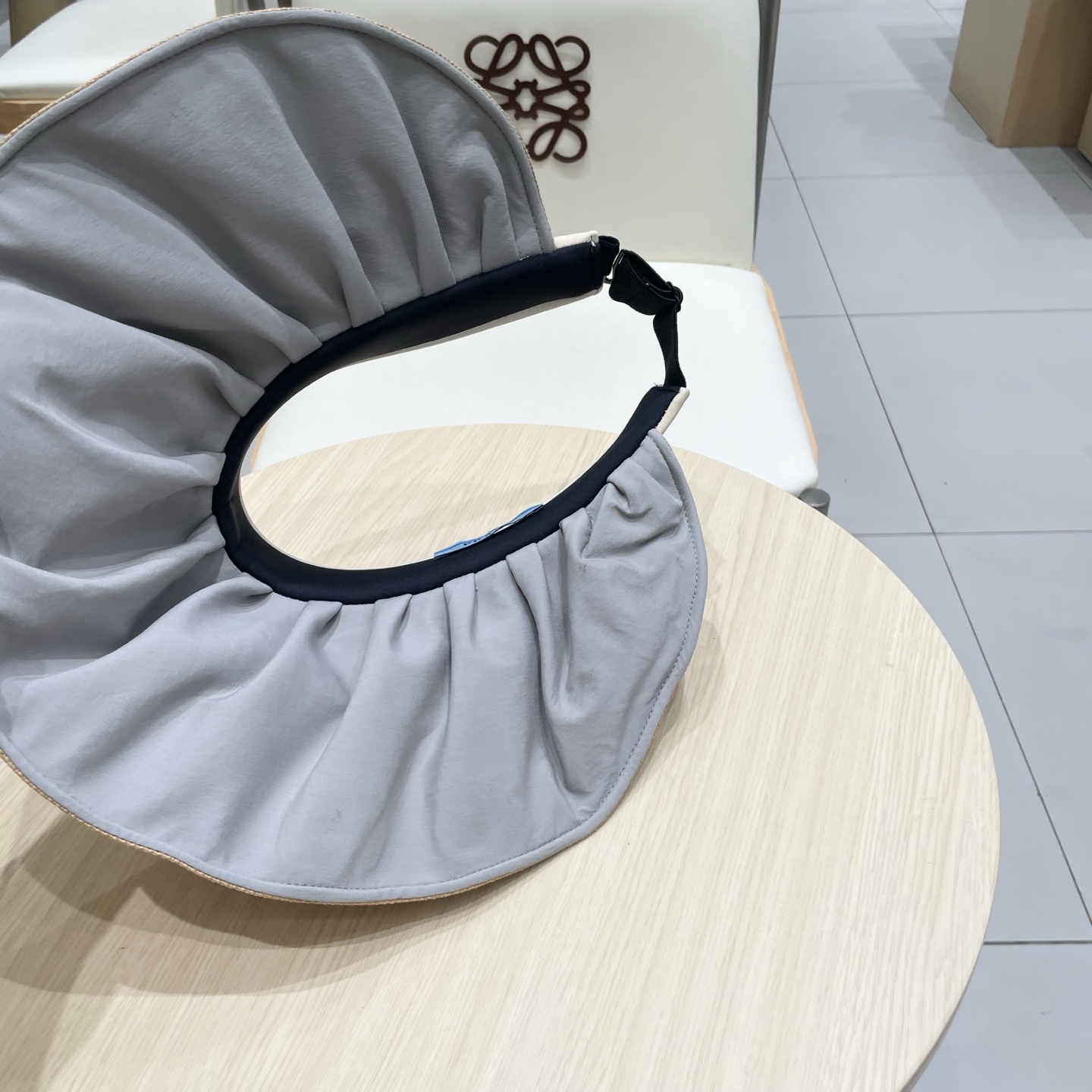  PRADA普拉达大帽檐贝壳帽夏季双层防晒帽空顶帽可折叠遮阳帽出游草帽女