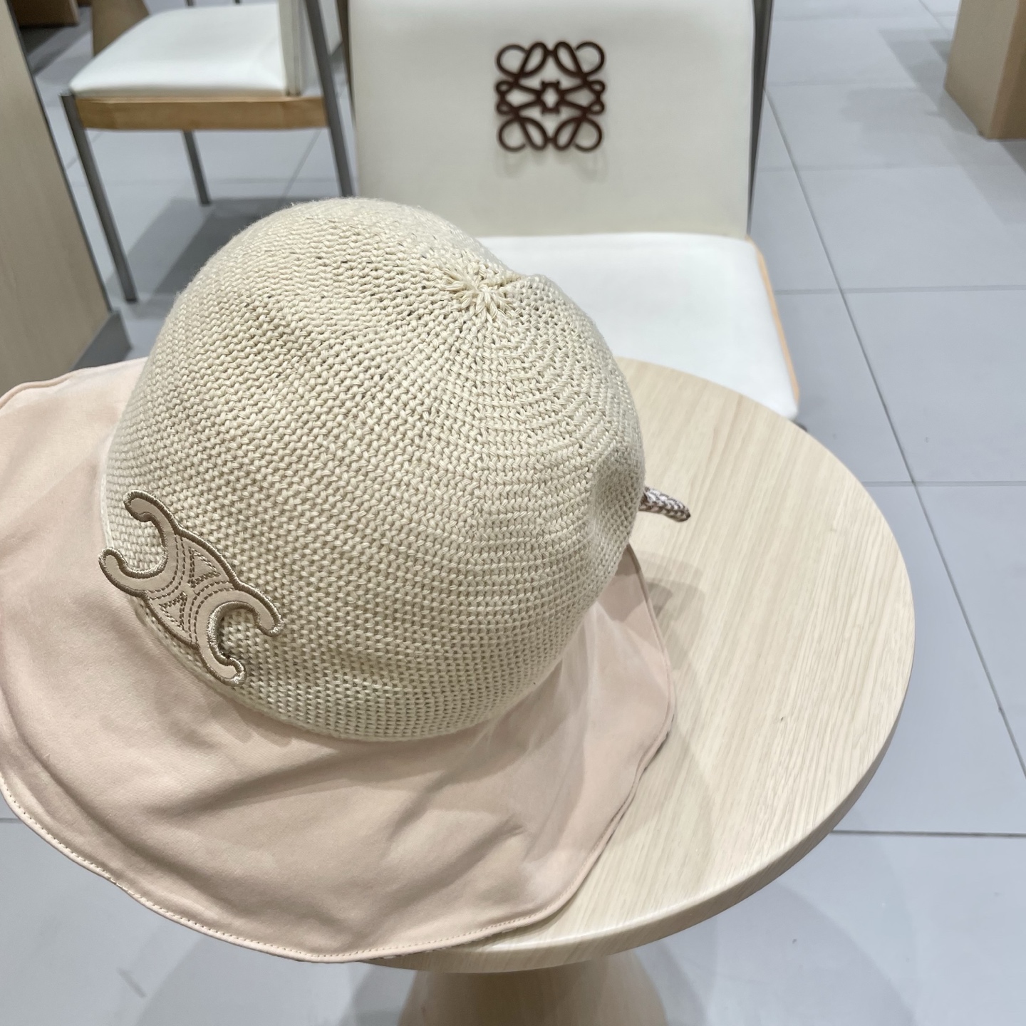  celine塞琳千鸟格蝴蝶结防晒紫外线渔夫帽女大帽檐遮脸遮阳帽夏季太阳帽