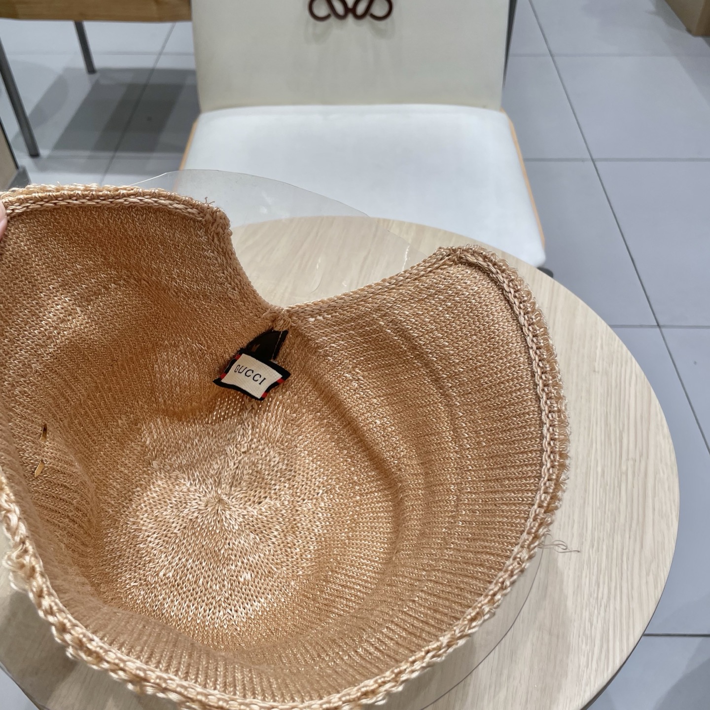  gucci古奇条纹渔夫帽女春夏季大帽檐遮阳防晒水桶帽子显脸小百搭盆帽潮