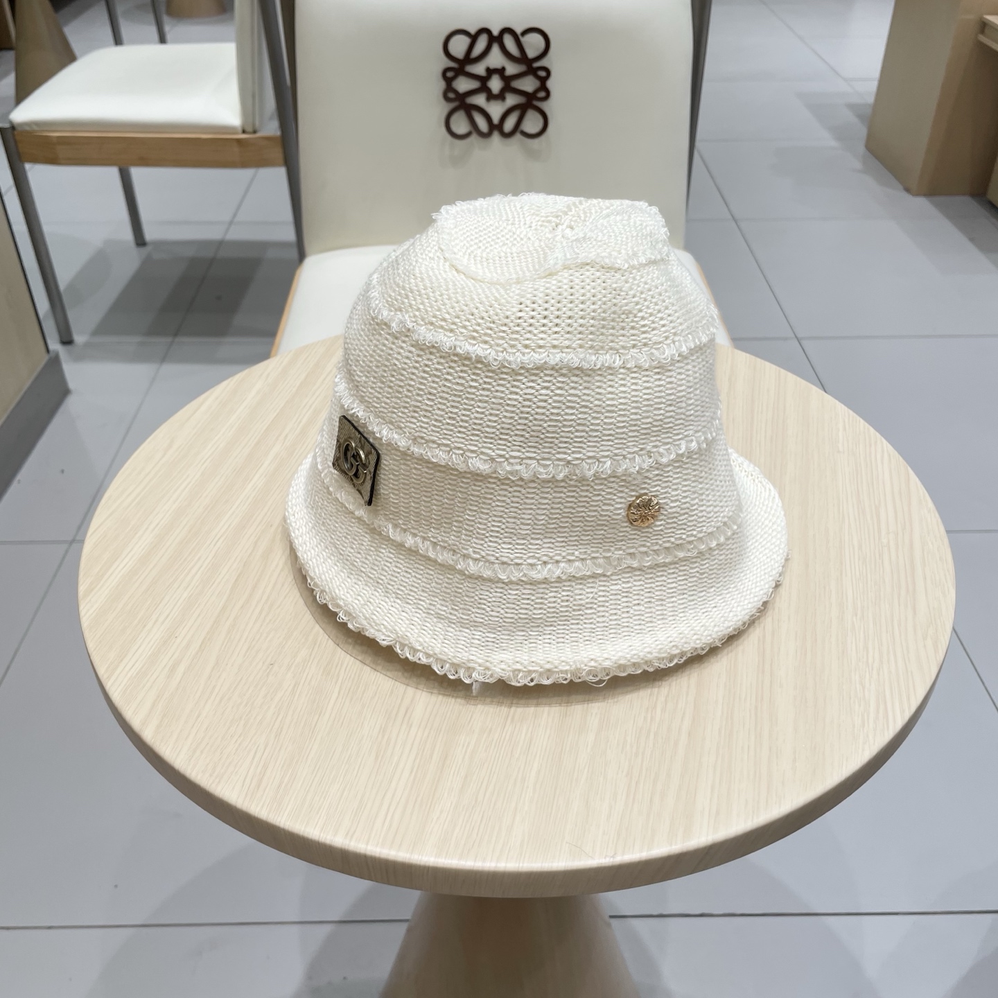  gucci古奇条纹渔夫帽女春夏季大帽檐遮阳防晒水桶帽子显脸小百搭盆帽潮