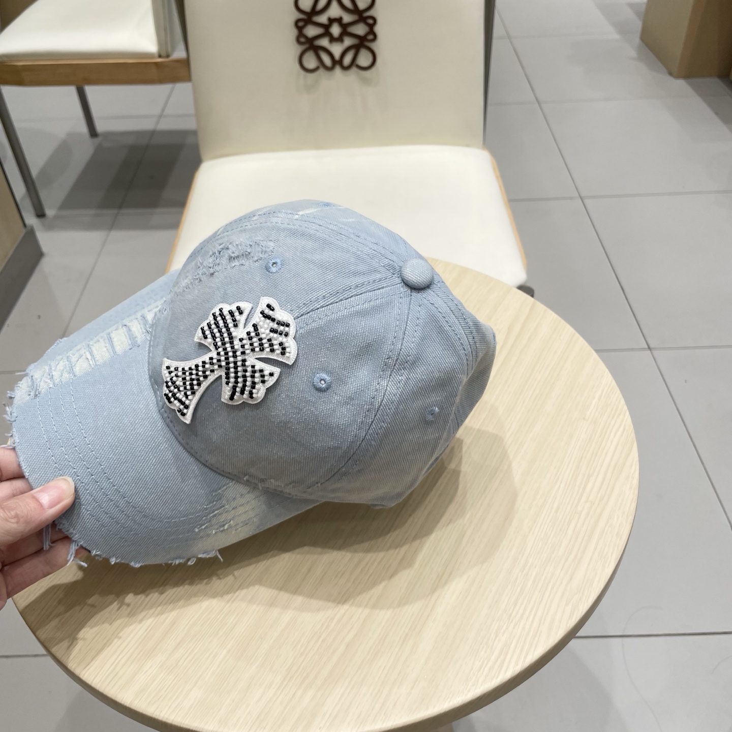  Chrome Hearts 克罗心💓早春韩版时尚复古做旧破洞帽子磨损设计百搭棒球帽鸭舌帽