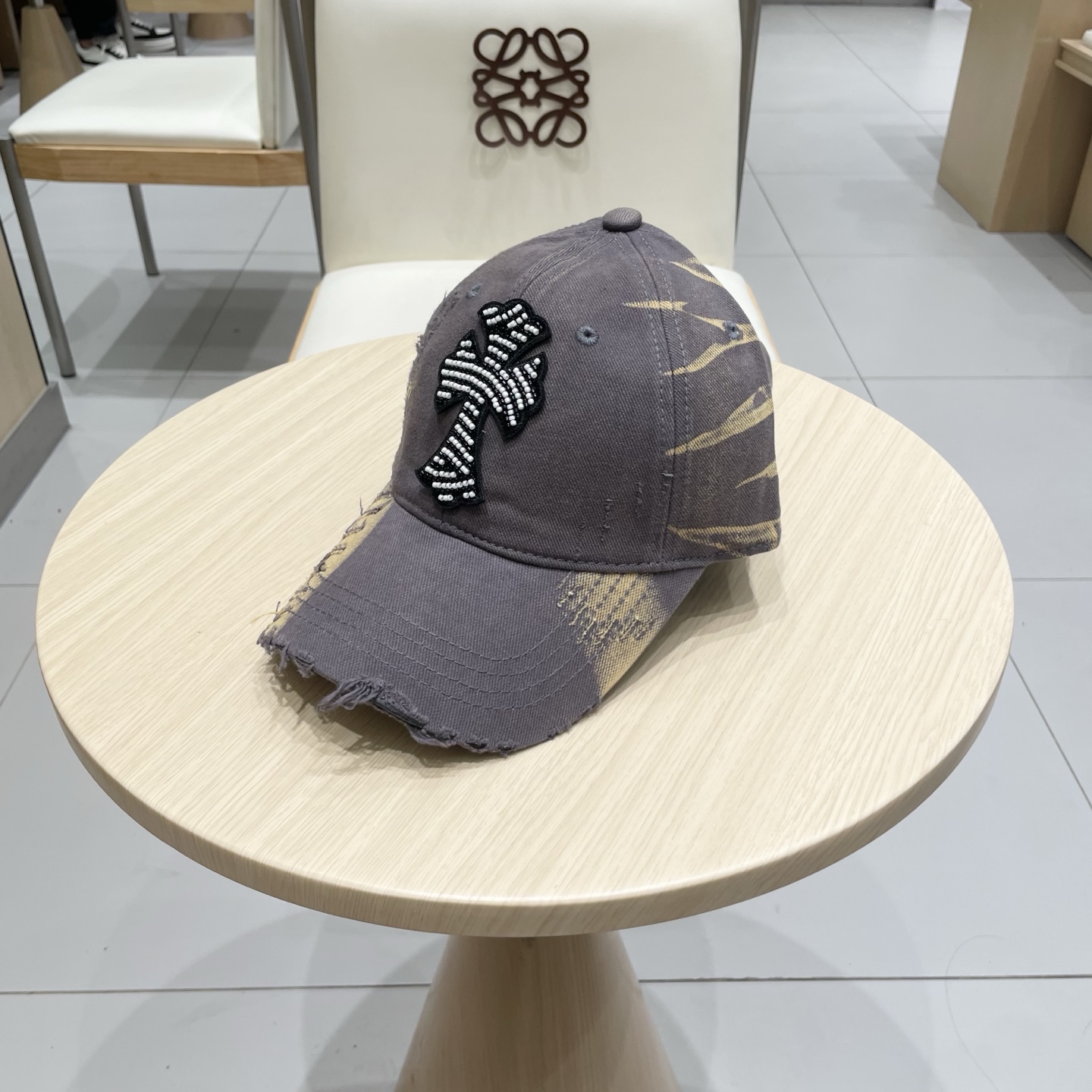  Chrome Hearts 克罗心💓早春韩版时尚复古做旧破洞帽子磨损设计百搭棒球帽鸭舌帽