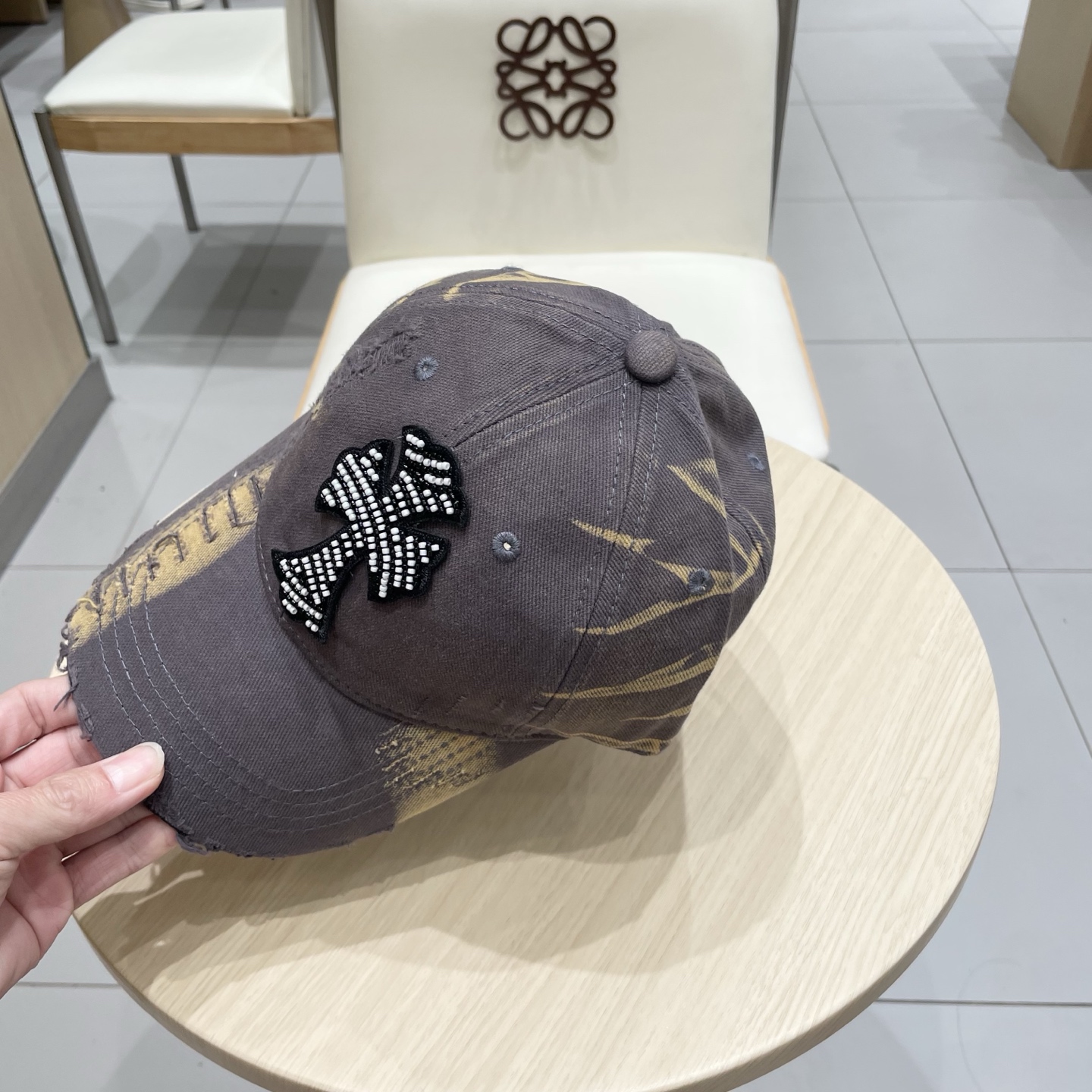  Chrome Hearts 克罗心💓早春韩版时尚复古做旧破洞帽子磨损设计百搭棒球帽鸭舌帽