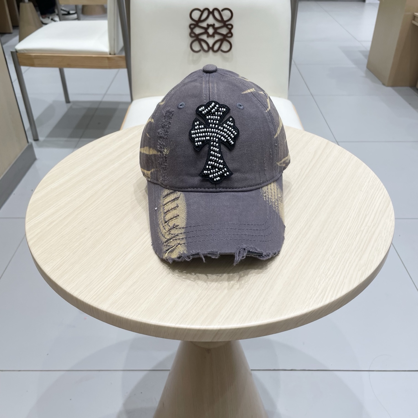  Chrome Hearts 克罗心💓早春韩版时尚复古做旧破洞帽子磨损设计百搭棒球帽鸭舌帽