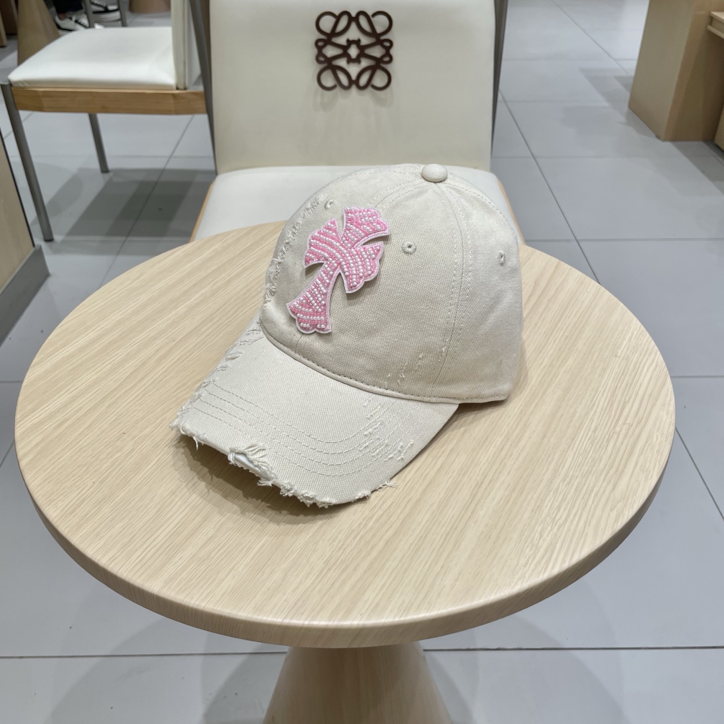  Chrome Hearts 克罗心💓早春韩版时尚复古做旧破洞帽子磨损设计百搭棒球帽鸭舌帽