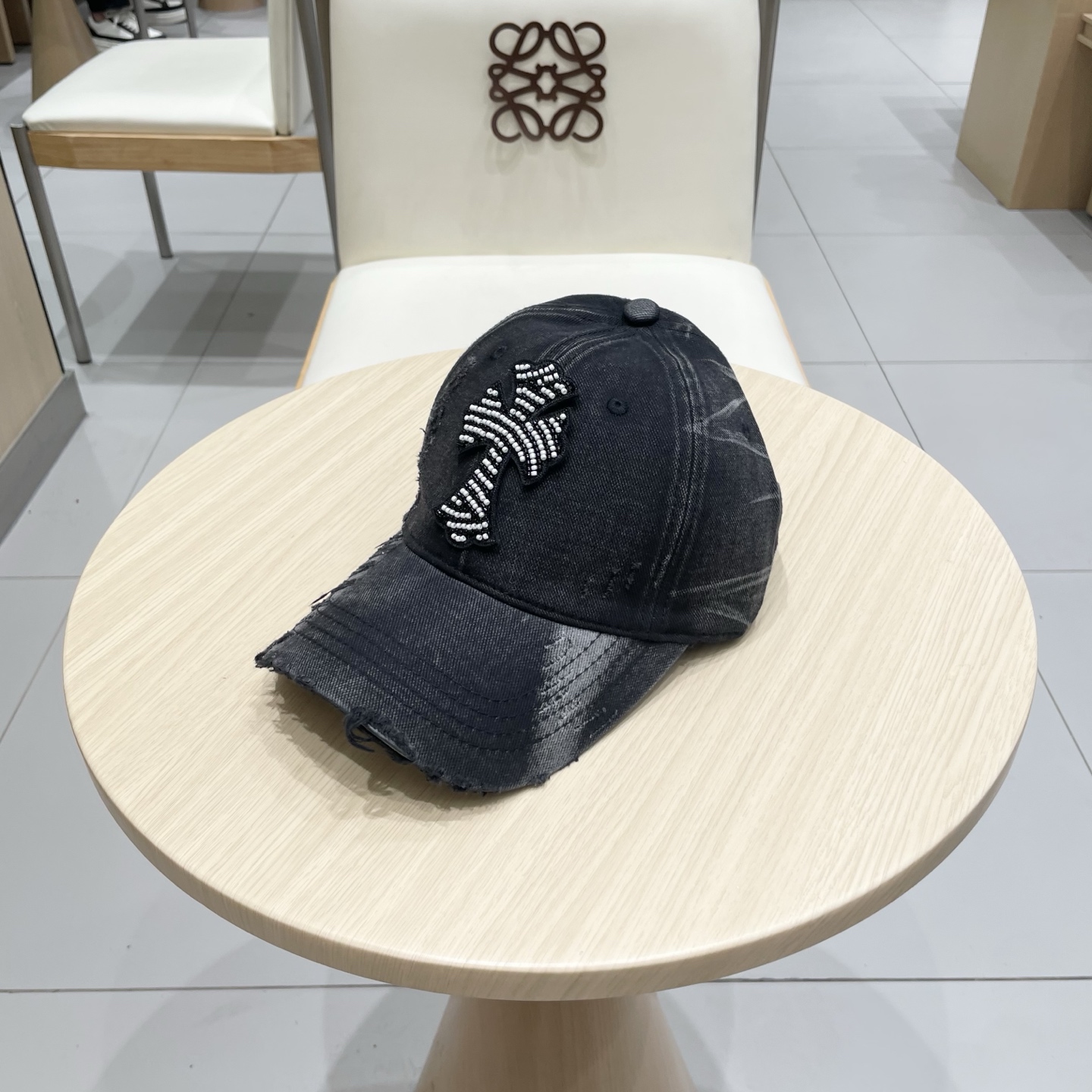  Chrome Hearts 克罗心💓早春韩版时尚复古做旧破洞帽子磨损设计百搭棒球帽鸭舌帽
