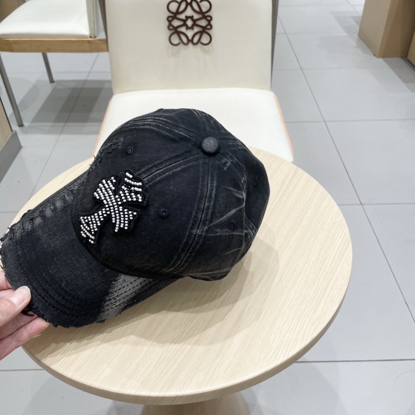  Chrome Hearts 克罗心💓早春韩版时尚复古做旧破洞帽子磨损设计百搭棒球帽鸭舌帽