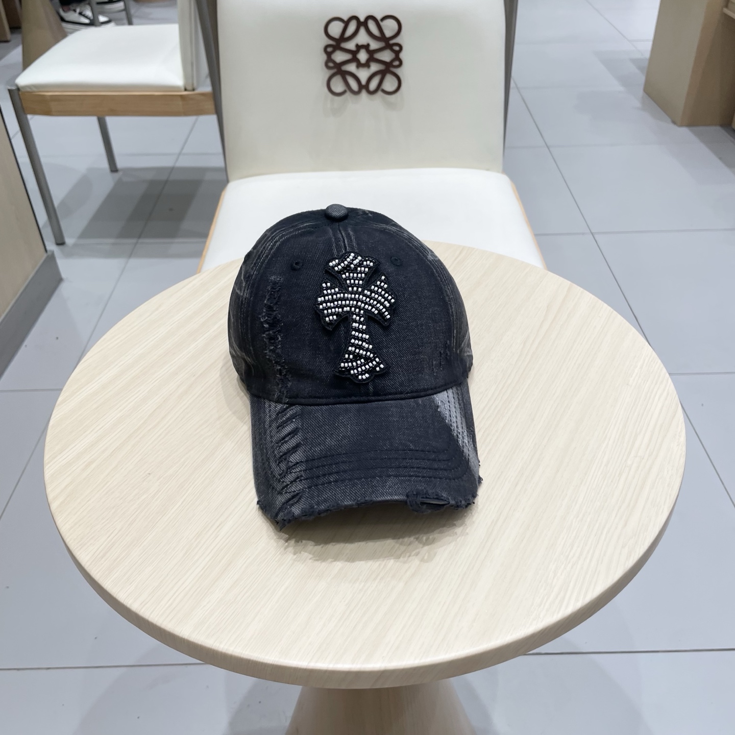  Chrome Hearts 克罗心💓早春韩版时尚复古做旧破洞帽子磨损设计百搭棒球帽鸭舌帽