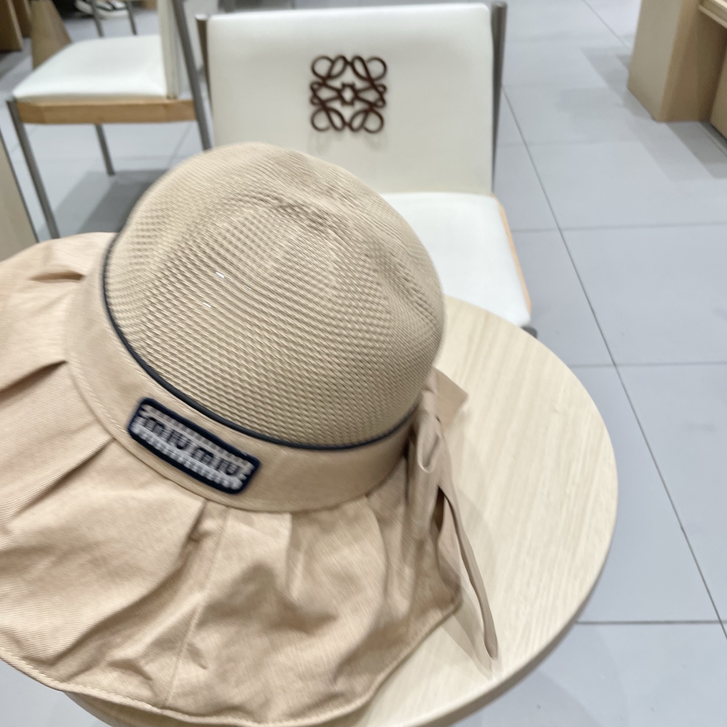  缪缪miumiu遮阳帽2025春夏天新款拼接大沿黑胶防晒帽女休闲百搭韩国太阳帽子