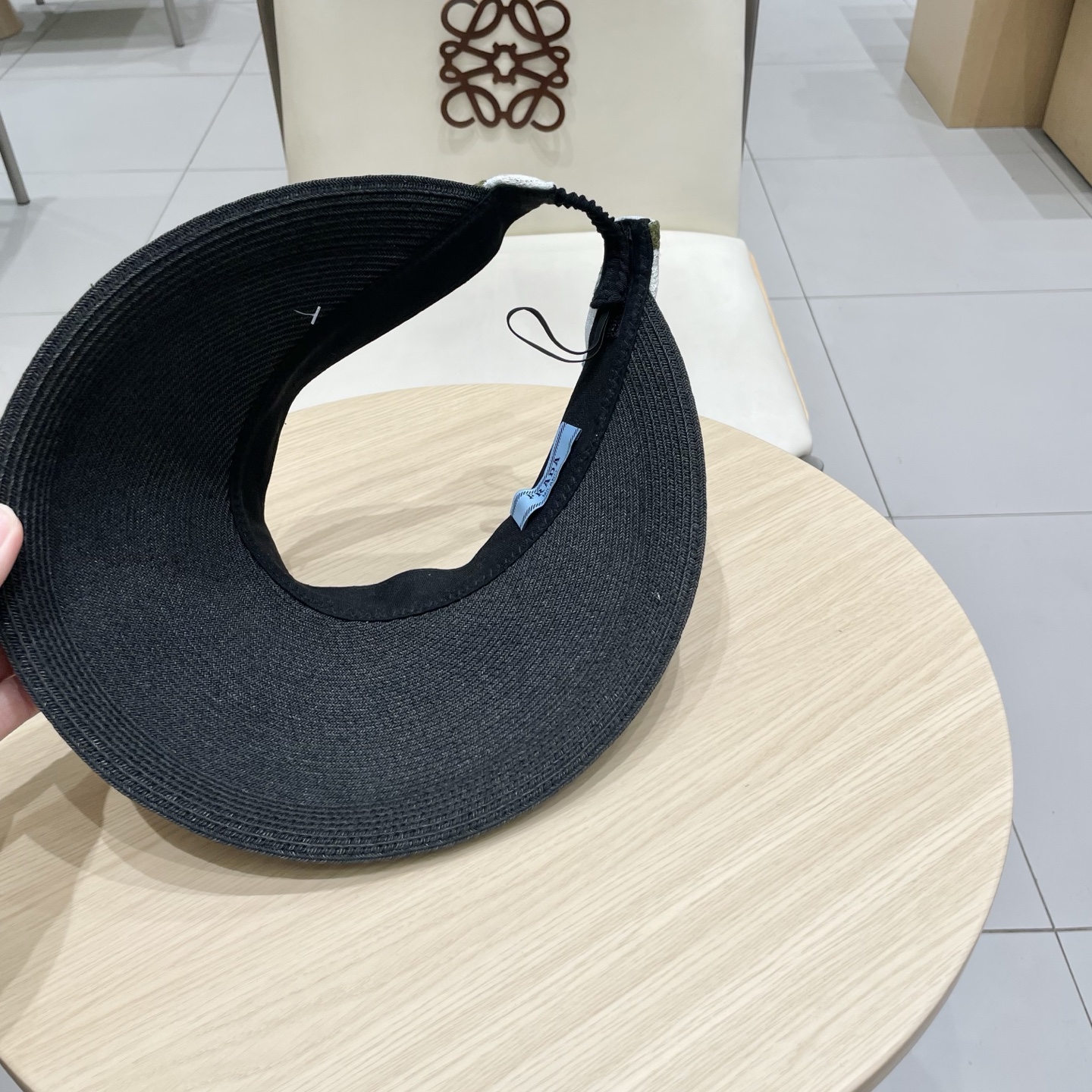  Prada普拉达女士款春夏遮阳纸草空顶帽大帽檐遮阳防晒可折叠扎马尾百搭显脸小