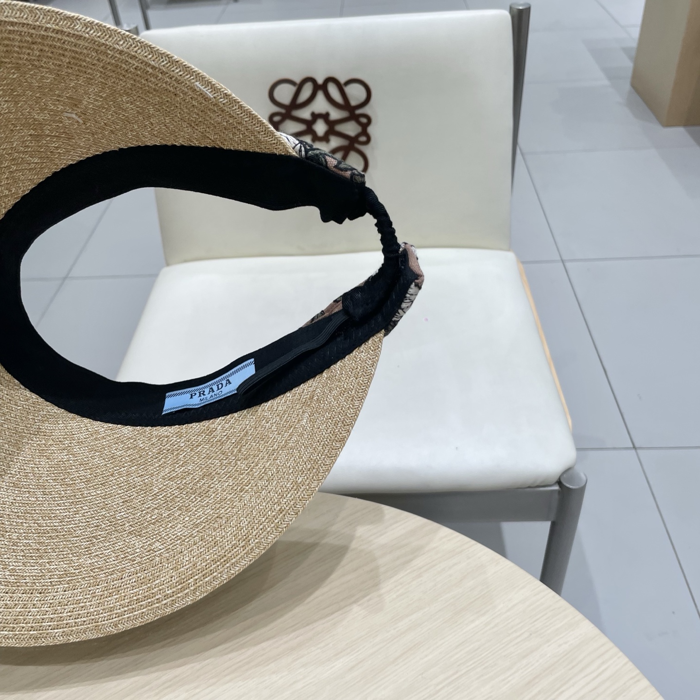  Prada普拉达女士款春夏遮阳纸草空顶帽大帽檐遮阳防晒可折叠扎马尾百搭显脸小