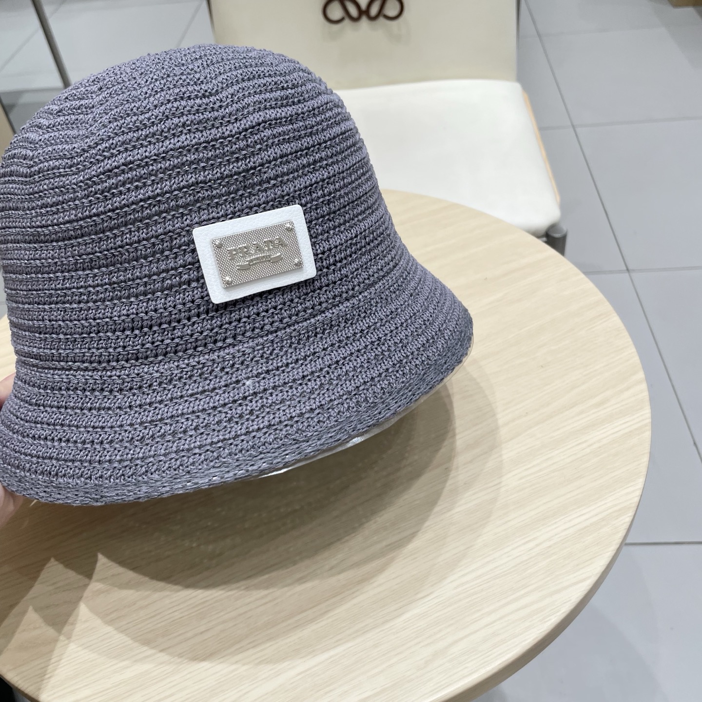  PRADA普拉达2025新款韩版遮阳渔夫帽女夏季纯色太阳帽镂空针织甜美显脸小盆帽