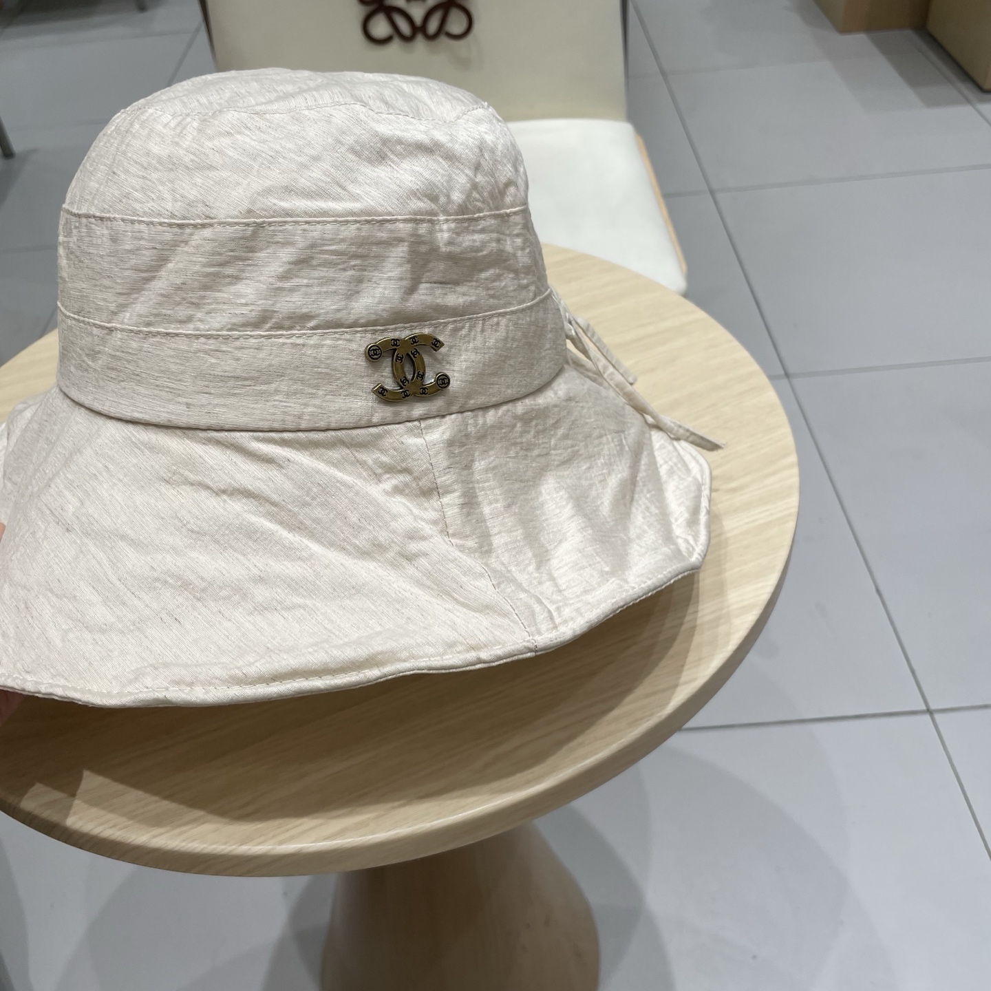 Chanel香奈儿新款后开叉系绳蝴蝶结圆顶渔夫帽女遮阳盆帽防晒太阳帽百搭春夏潮