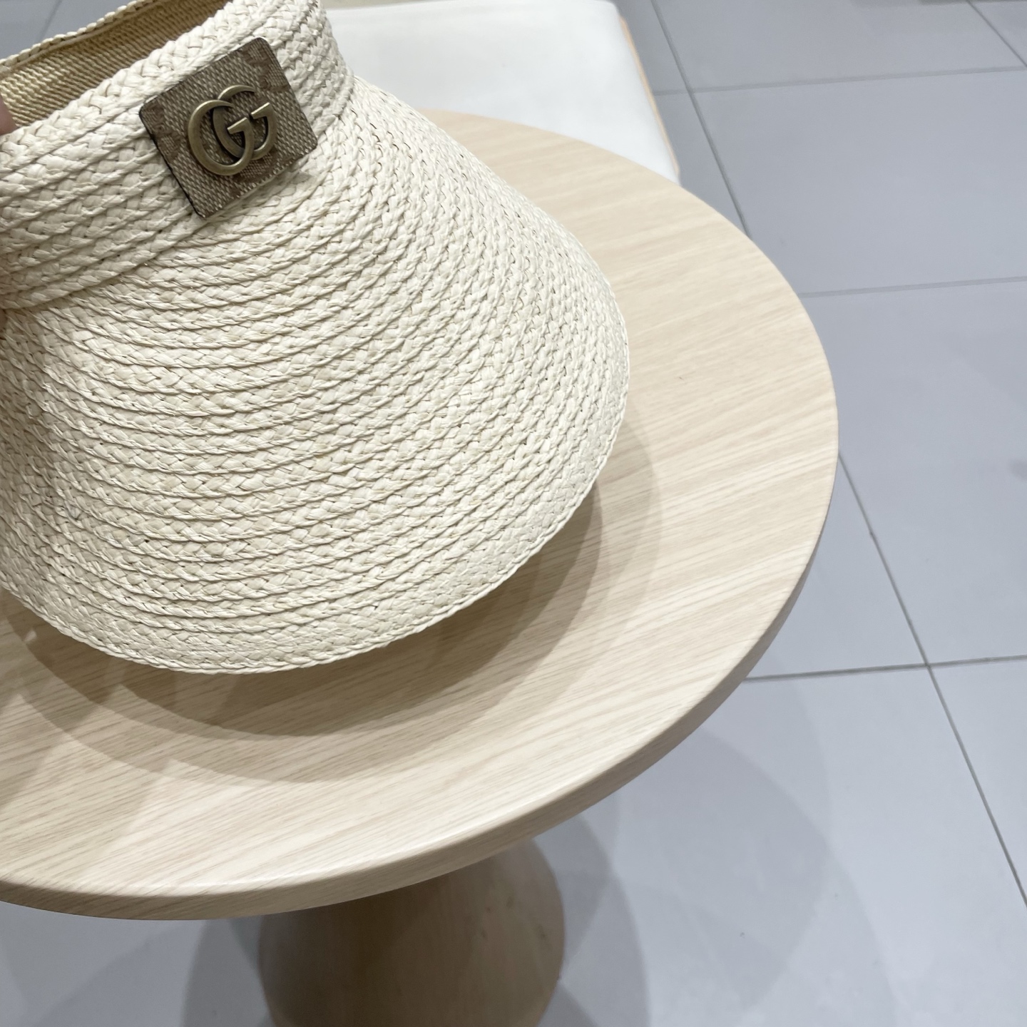 gucci古奇拉菲草帽女夏季防晒空顶帽高级感韩版ins风防紫外线大檐遮阳帽女