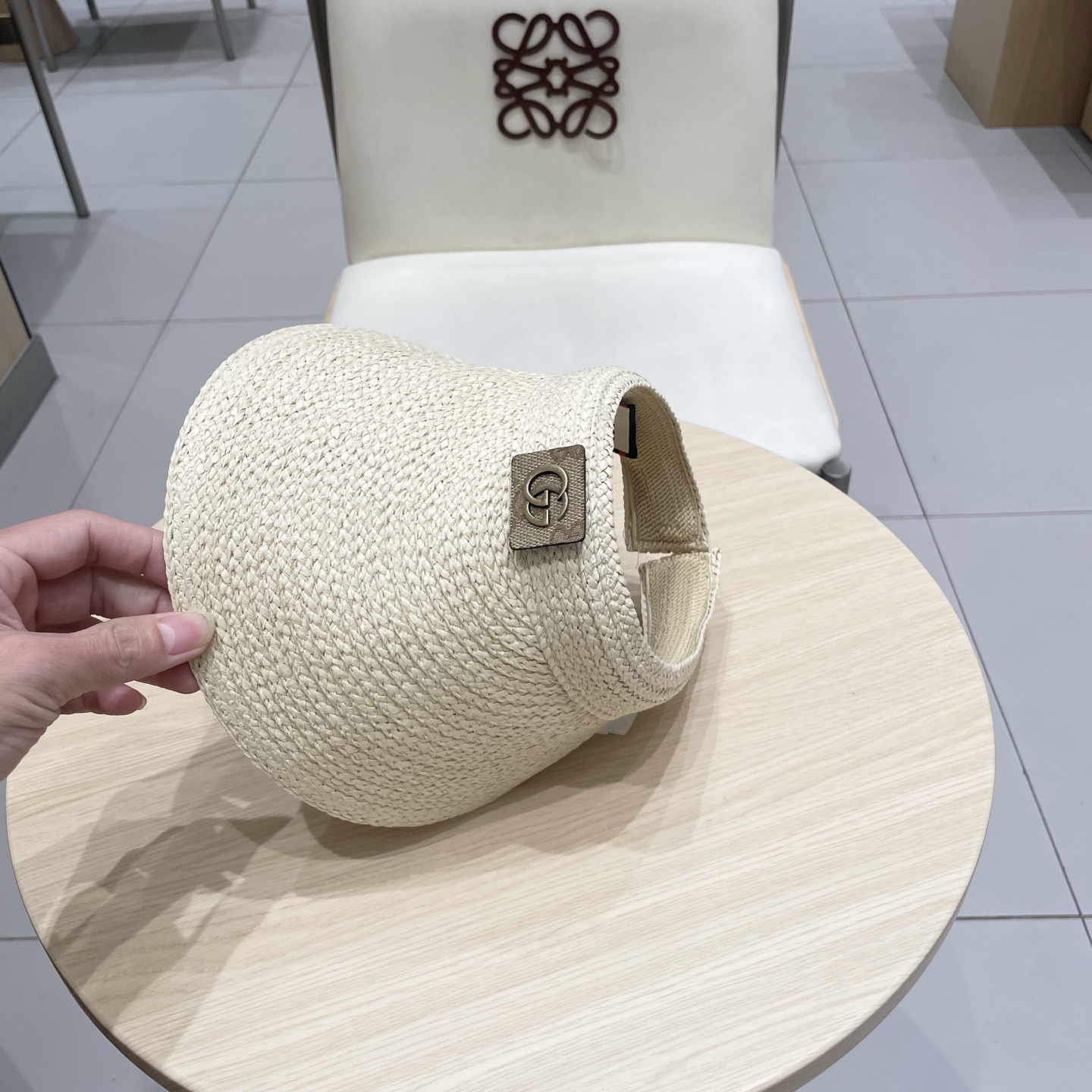 gucci古奇拉菲草帽女夏季防晒空顶帽高级感韩版ins风防紫外线大檐遮阳帽女