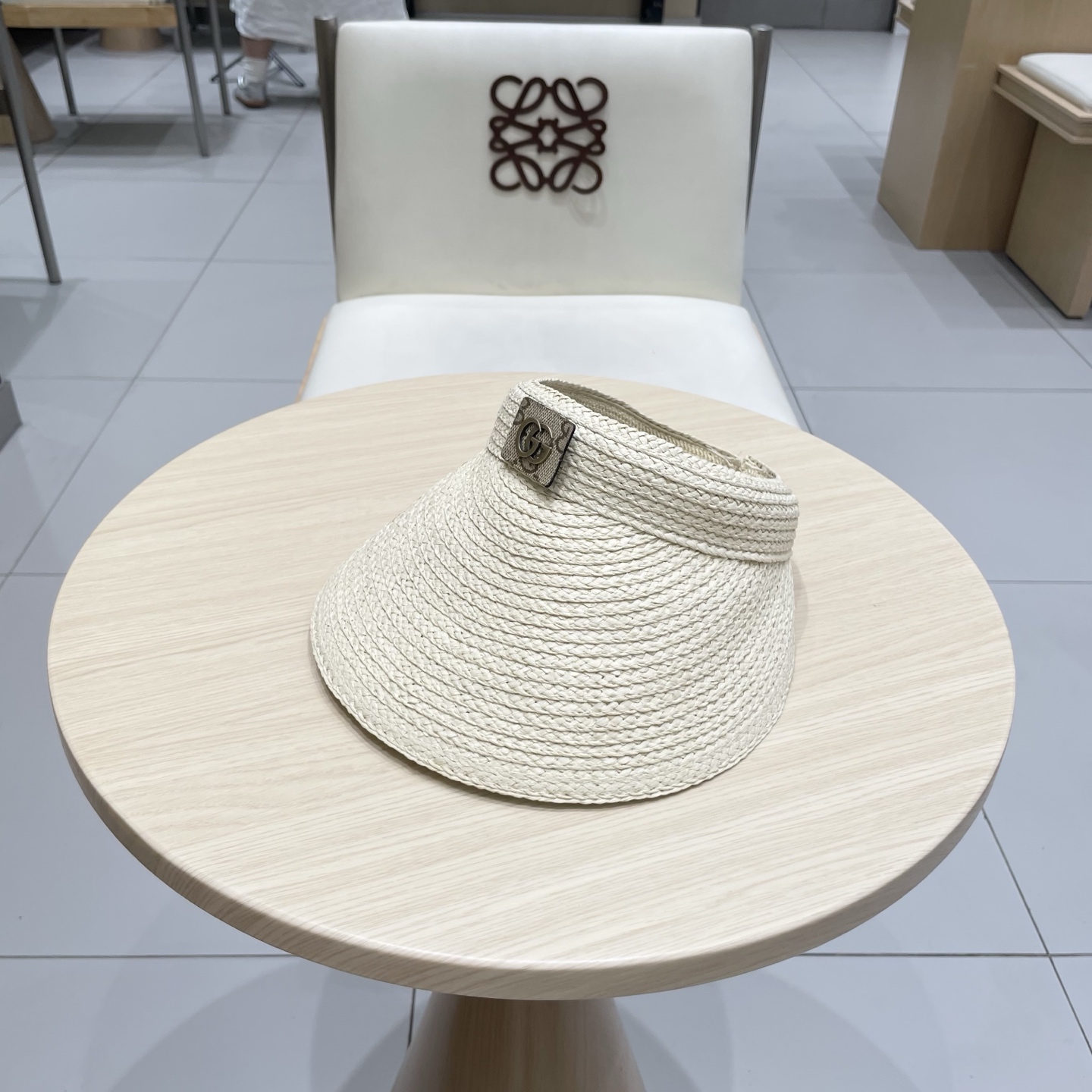 gucci古奇拉菲草帽女夏季防晒空顶帽高级感韩版ins风防紫外线大檐遮阳帽女