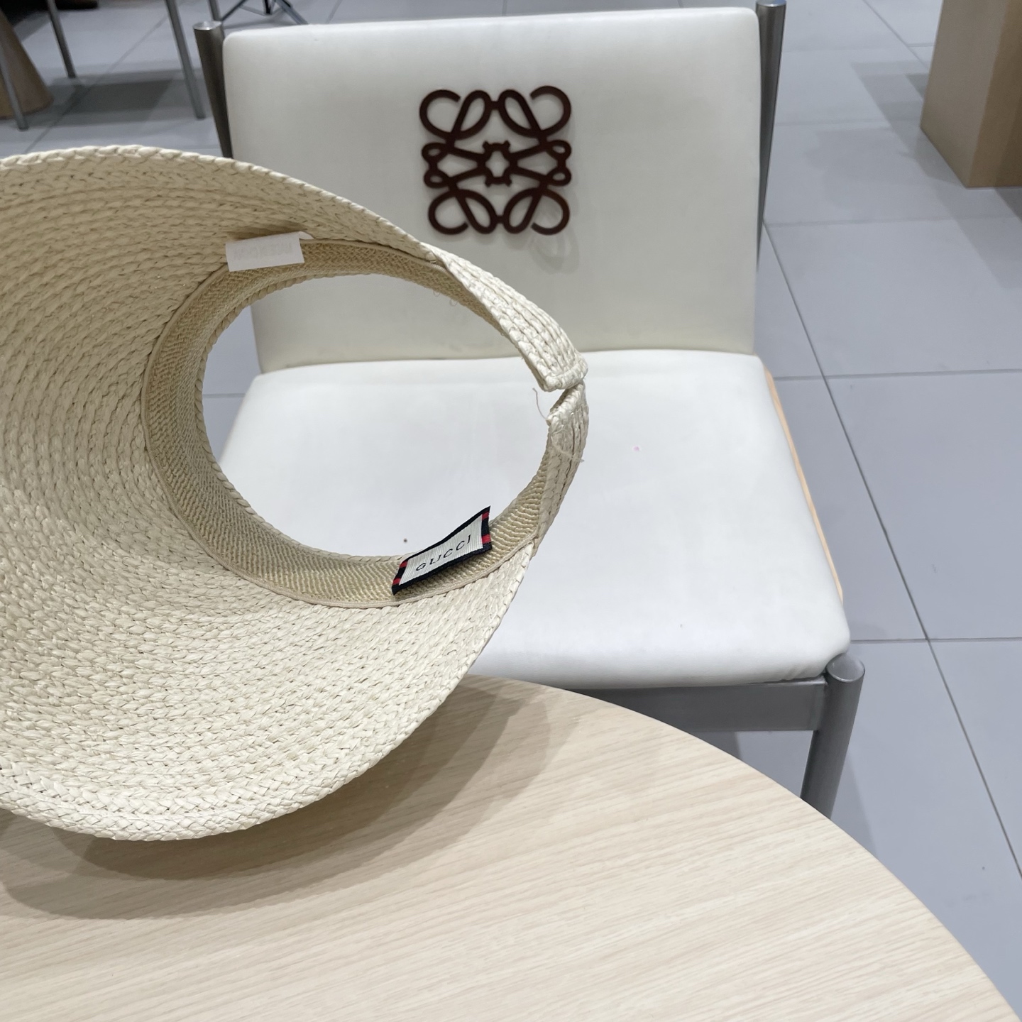 gucci古奇拉菲草帽女夏季防晒空顶帽高级感韩版ins风防紫外线大檐遮阳帽女