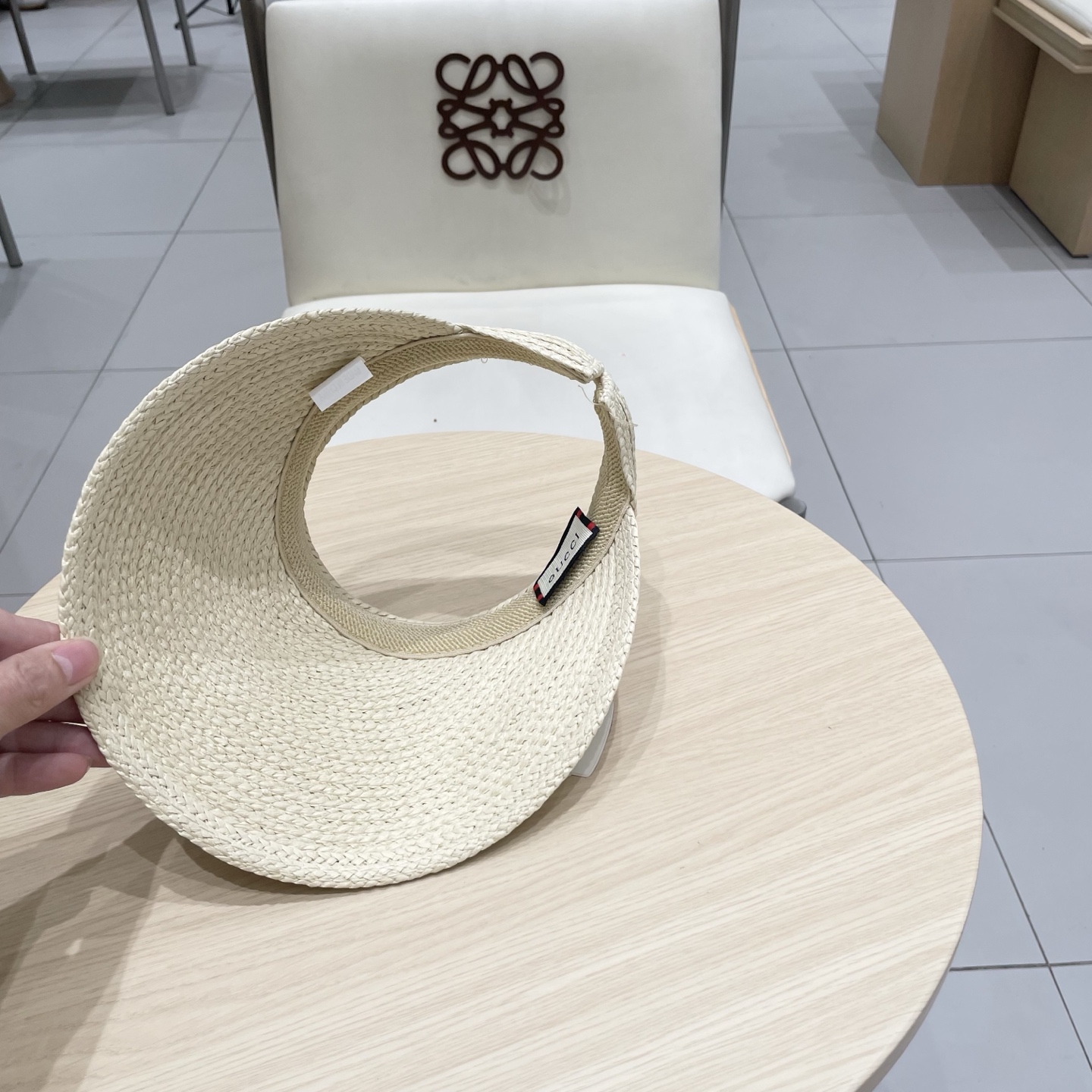 gucci古奇拉菲草帽女夏季防晒空顶帽高级感韩版ins风防紫外线大檐遮阳帽女