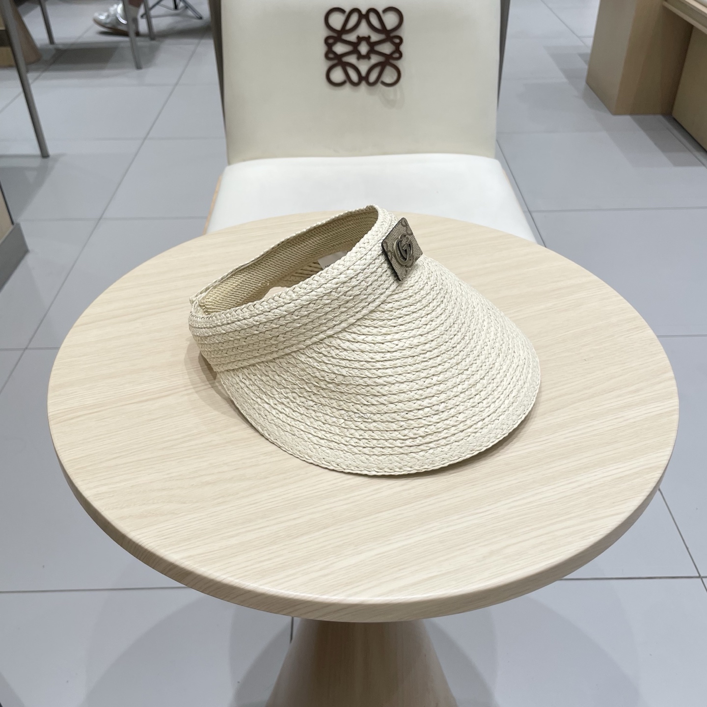 gucci古奇拉菲草帽女夏季防晒空顶帽高级感韩版ins风防紫外线大檐遮阳帽女