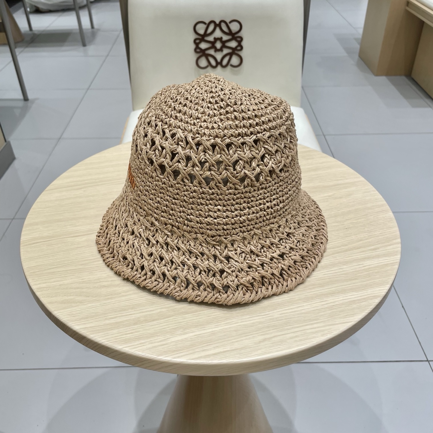   Miu Miu/缪缪 25春夏 字母刺绣logo 女士 镂空渔夫帽 