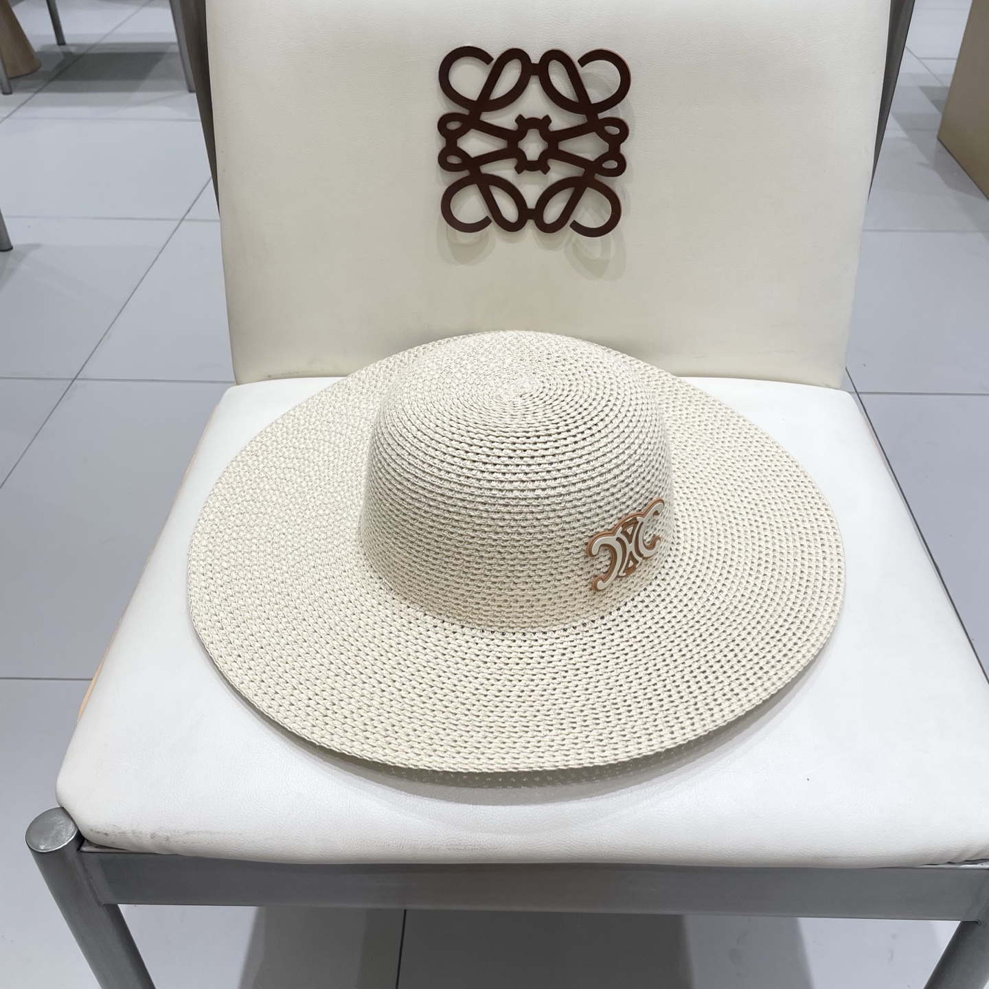 塞琳celien新款草帽，漏空圆顶礼帽，头围57cm