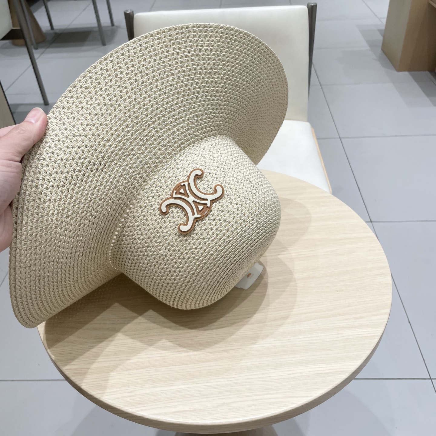 塞琳celien新款草帽，漏空圆顶礼帽，头围57cm