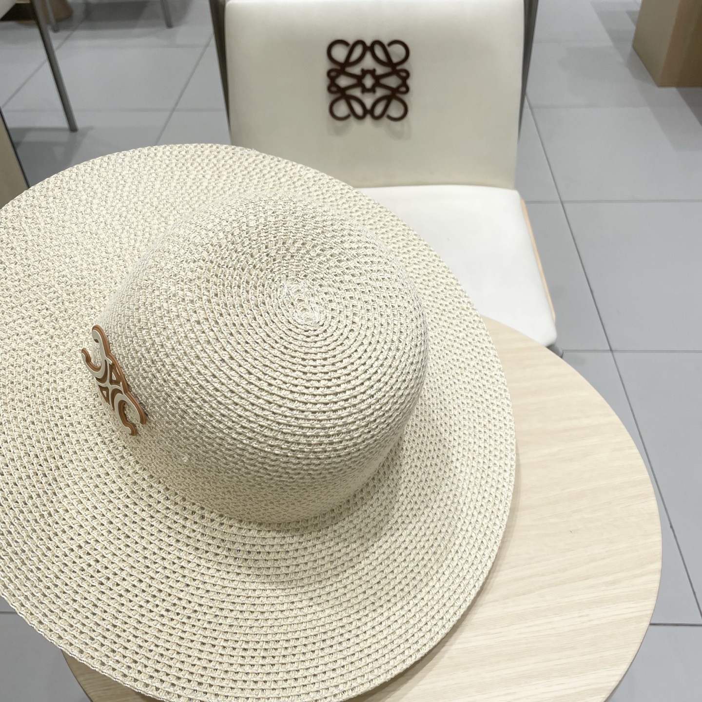 塞琳celien新款草帽，漏空圆顶礼帽，头围57cm