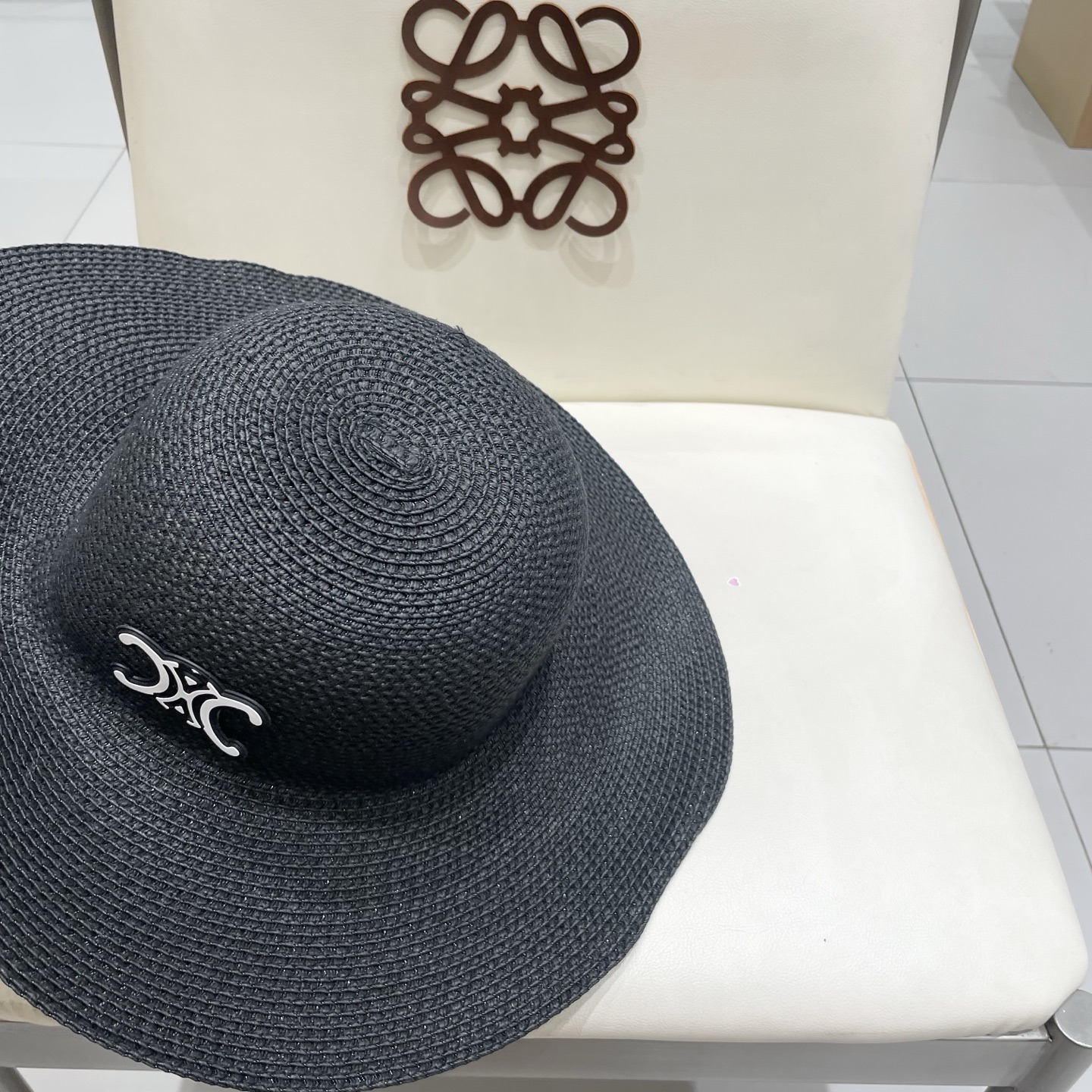 塞琳celien新款草帽，漏空圆顶礼帽，头围57cm