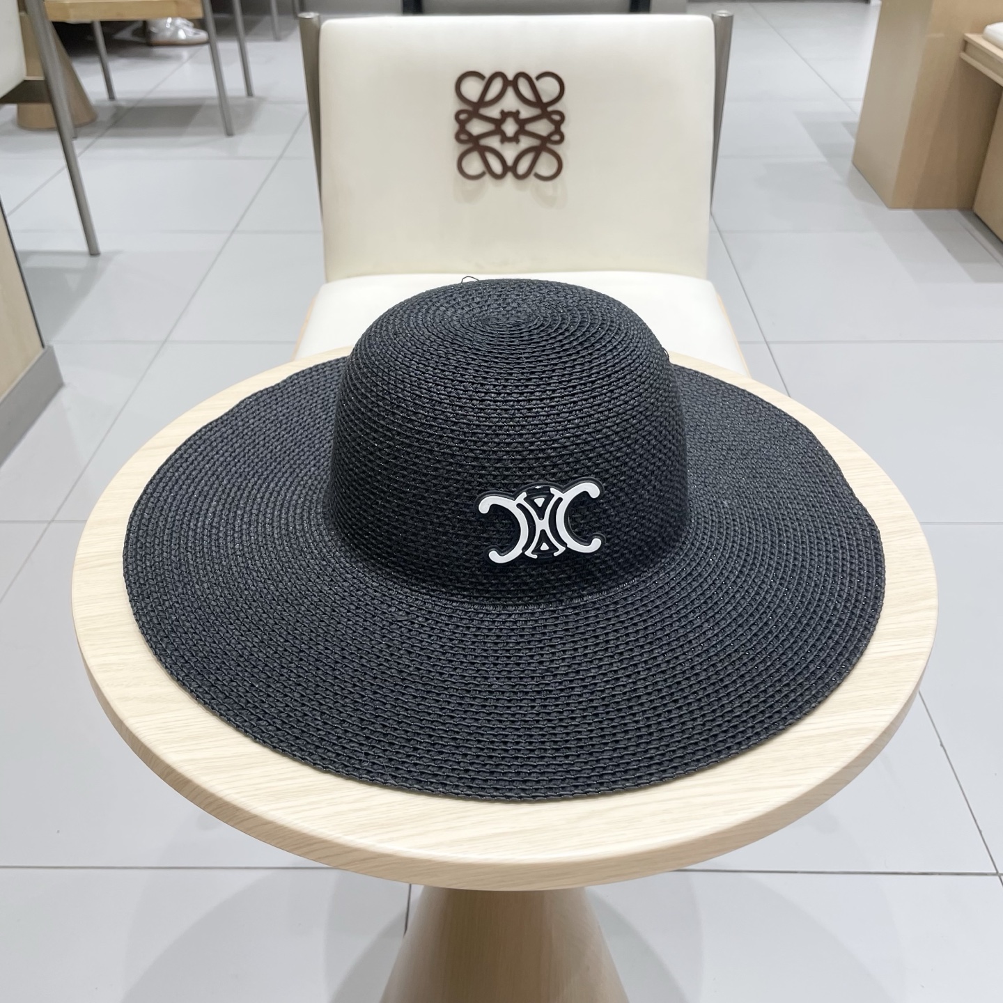 塞琳celien新款草帽，漏空圆顶礼帽，头围57cm