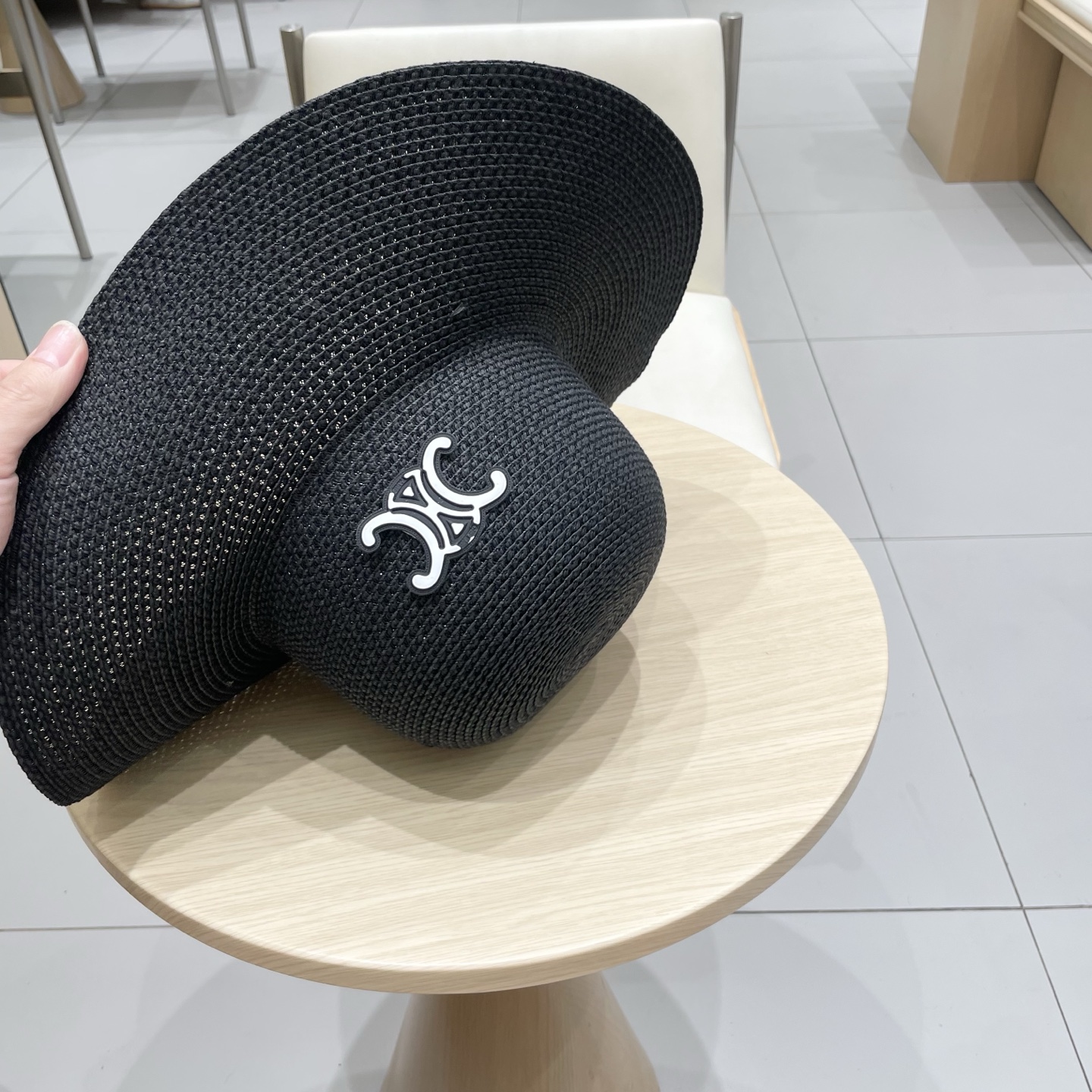 塞琳celien新款草帽，漏空圆顶礼帽，头围57cm