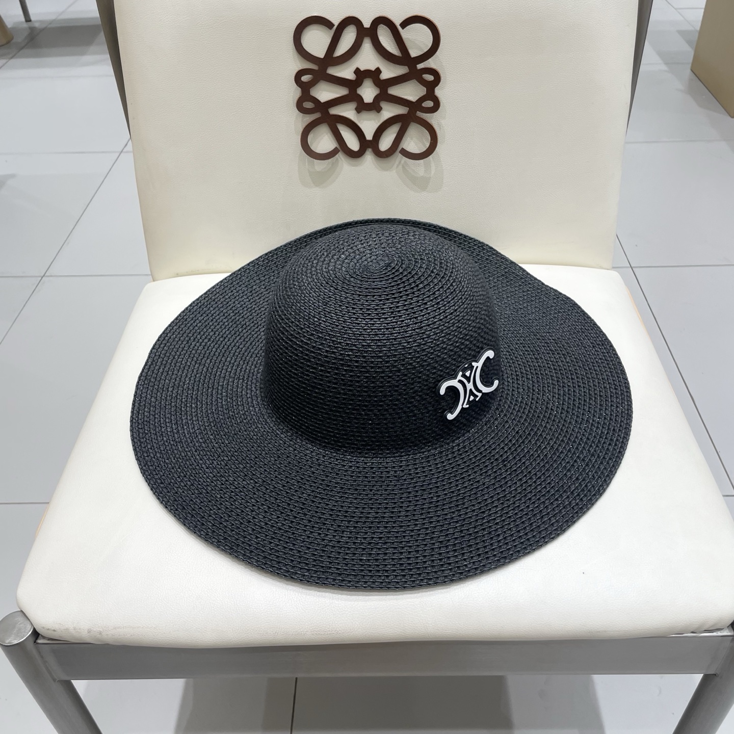 塞琳celien新款草帽，漏空圆顶礼帽，头围57cm