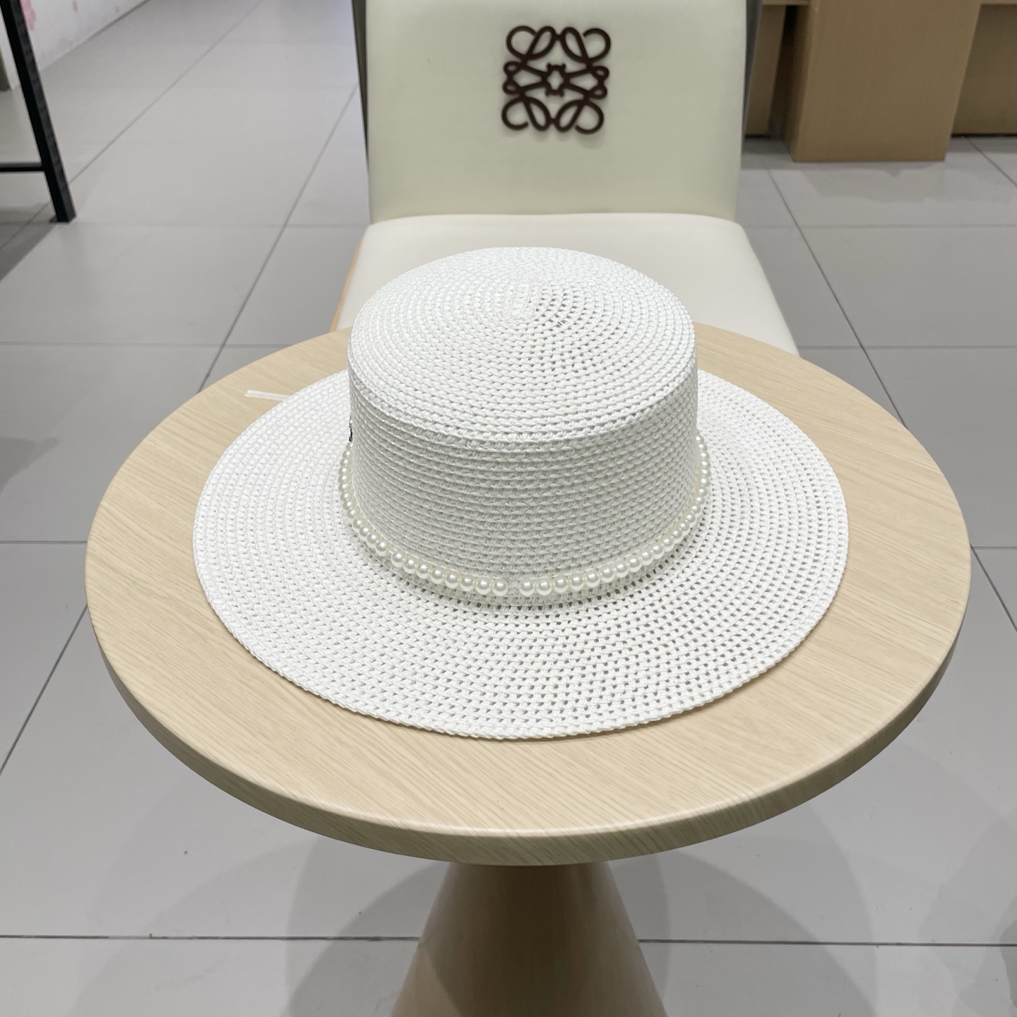  普拉达新款平顶礼帽，名族风草帽，头围57cm