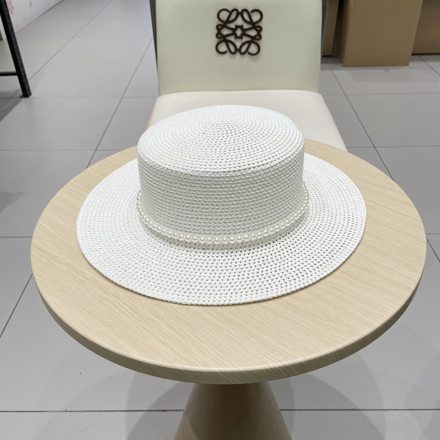  普拉达新款平顶礼帽，名族风草帽，头围57cm