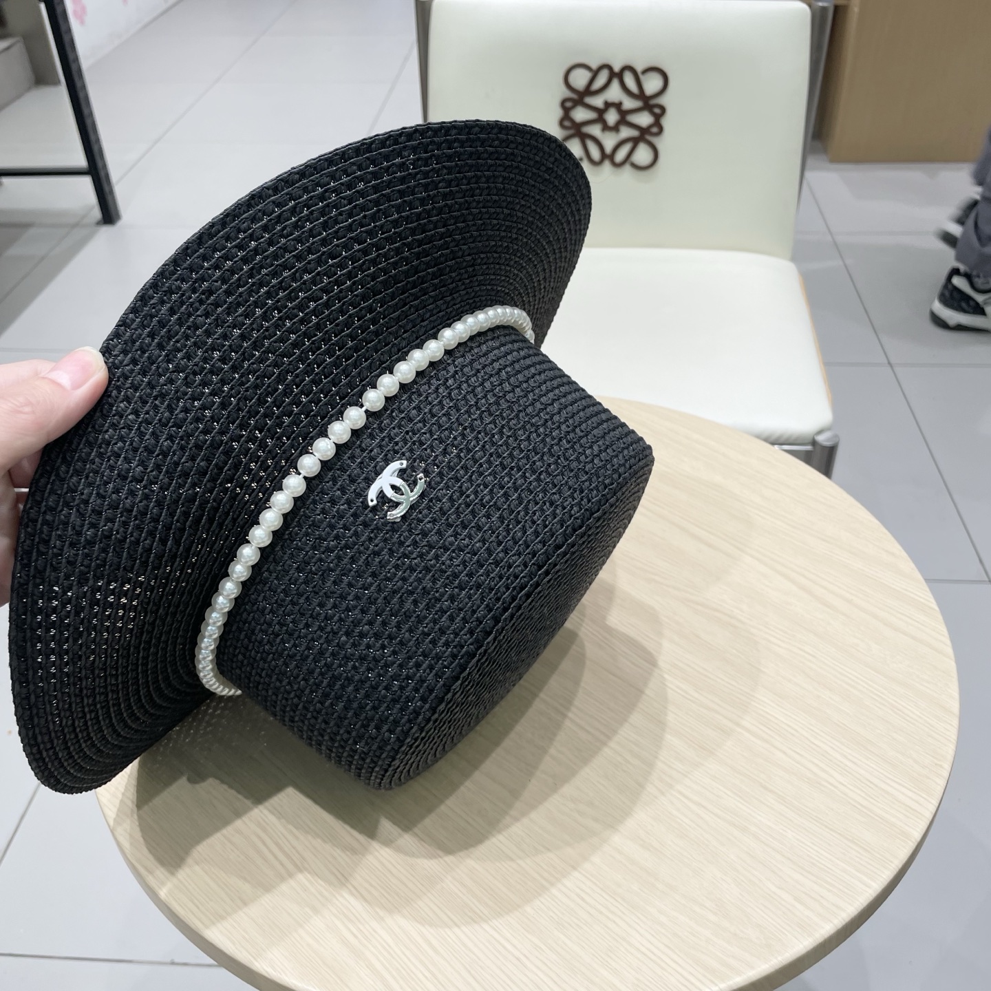  普拉达新款平顶礼帽，名族风草帽，头围57cm