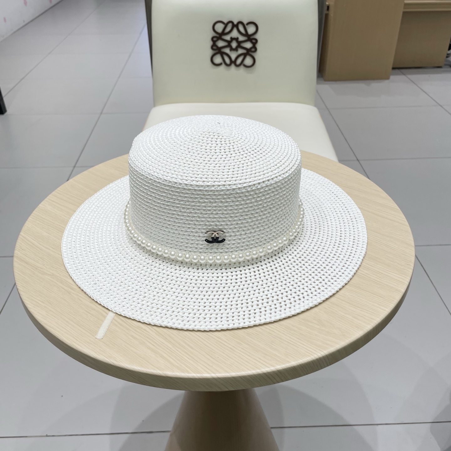  普拉达新款平顶礼帽，名族风草帽，头围57cm