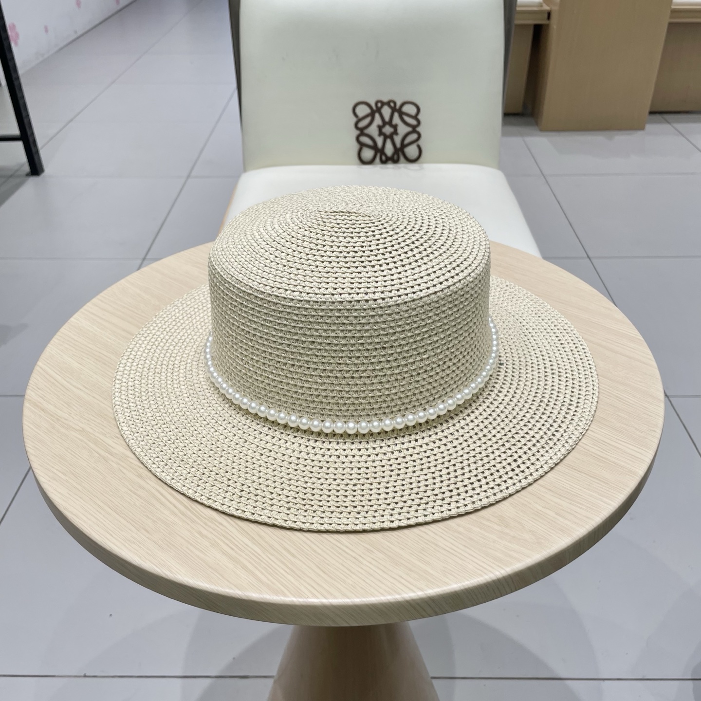  普拉达新款平顶礼帽，名族风草帽，头围57cm