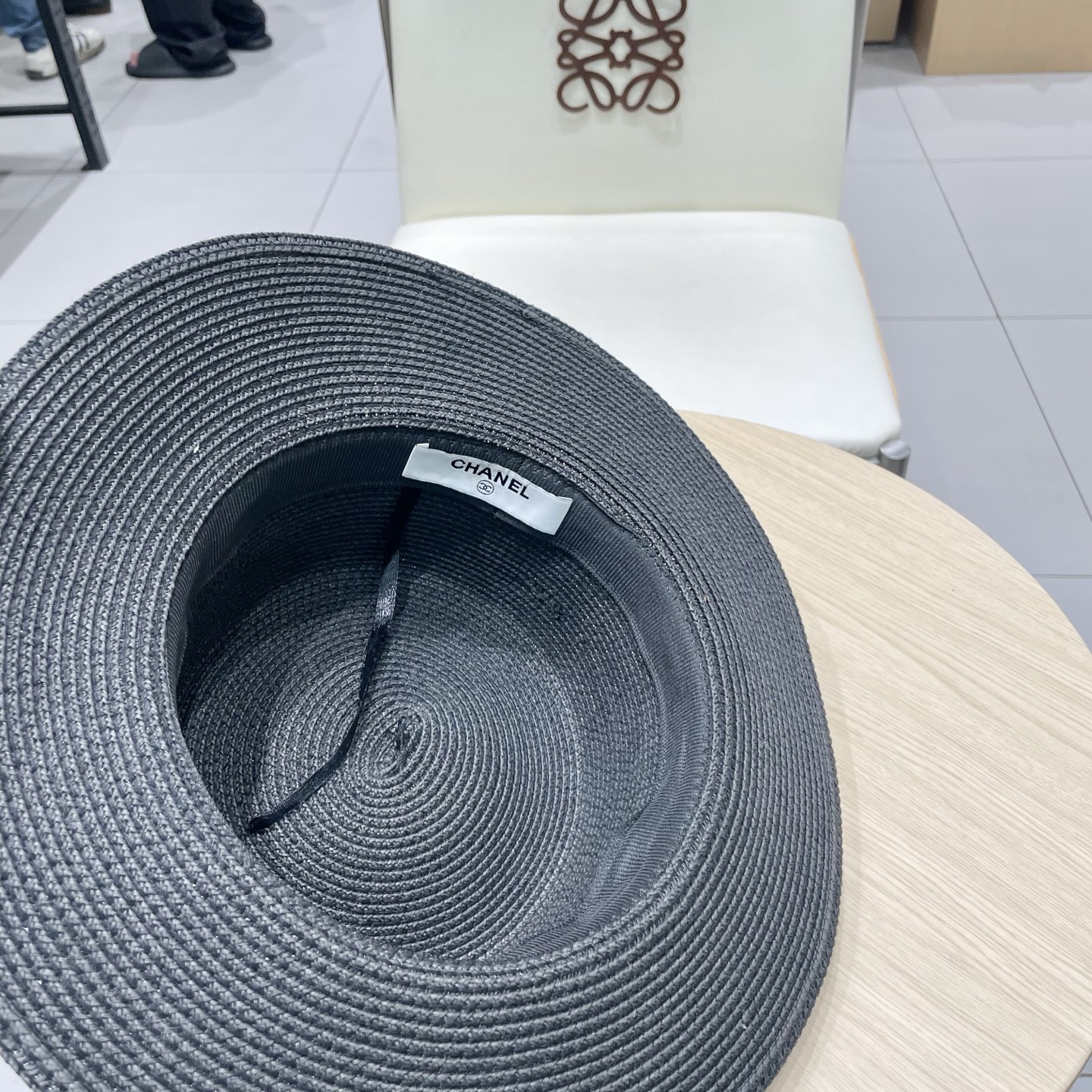  Chanel香奈儿平顶草帽，礼帽，头围57cm
​