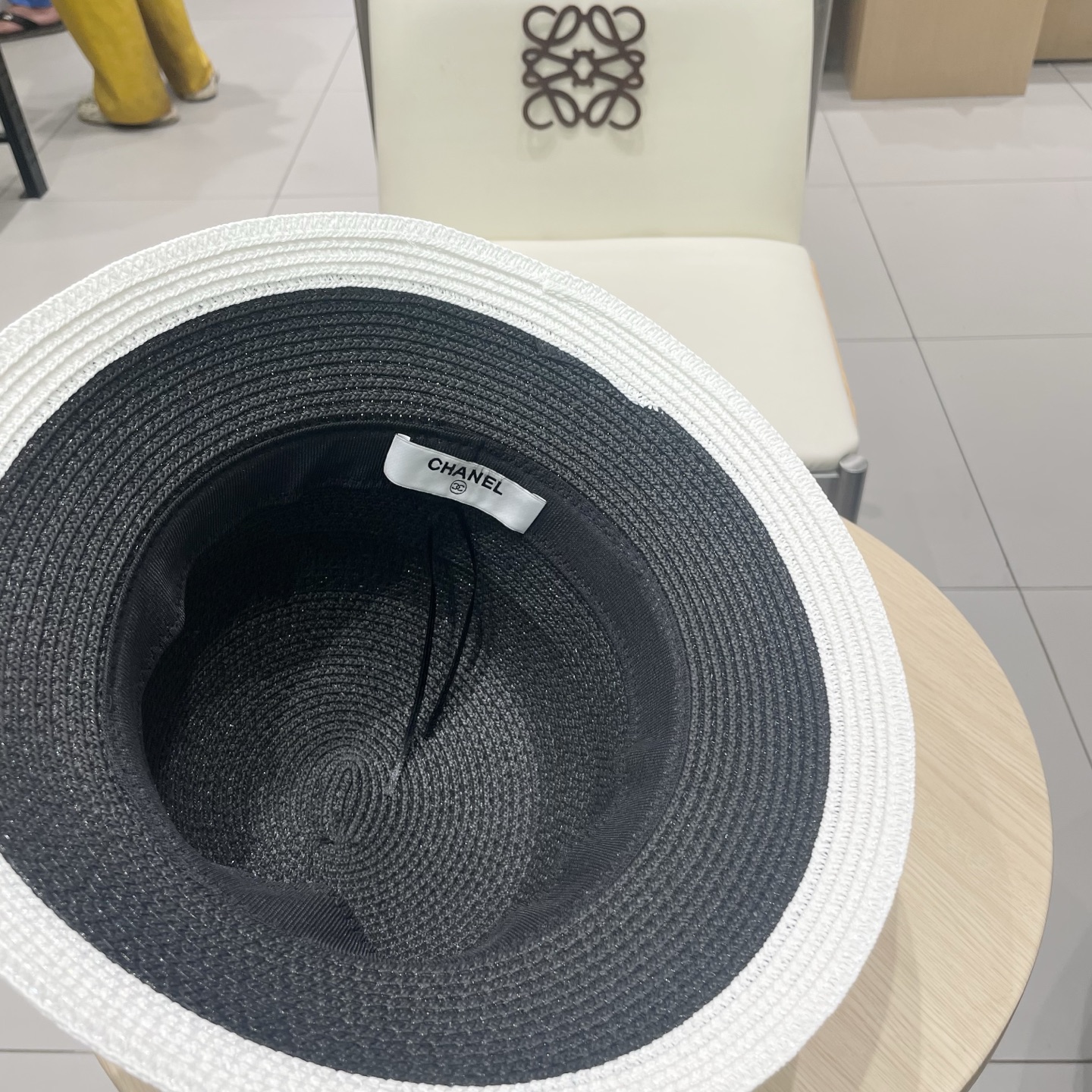 Chanel香奈儿山茶花草帽，拼色遮阳帽，头围57cm