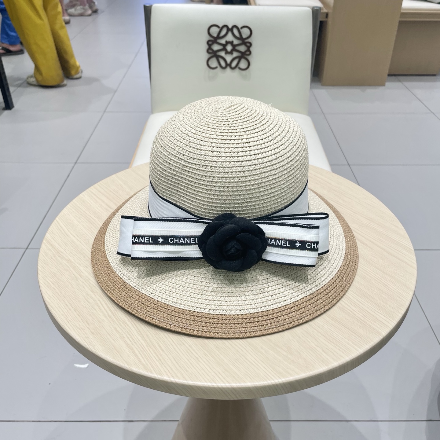 NO:344276,Chanel Champagne straw hat, color block sun hat, head circumference 57cm hat Straw hat Fisherman hat Baseball hat, hat, chanel, chanel, espadrilles, hatsChanel香奈儿山茶花草帽,拼色遮阳帽,头围57cm帽子草帽渔夫帽棒球帽,帽子,chanel,chanel,espadrilles,hats,hat