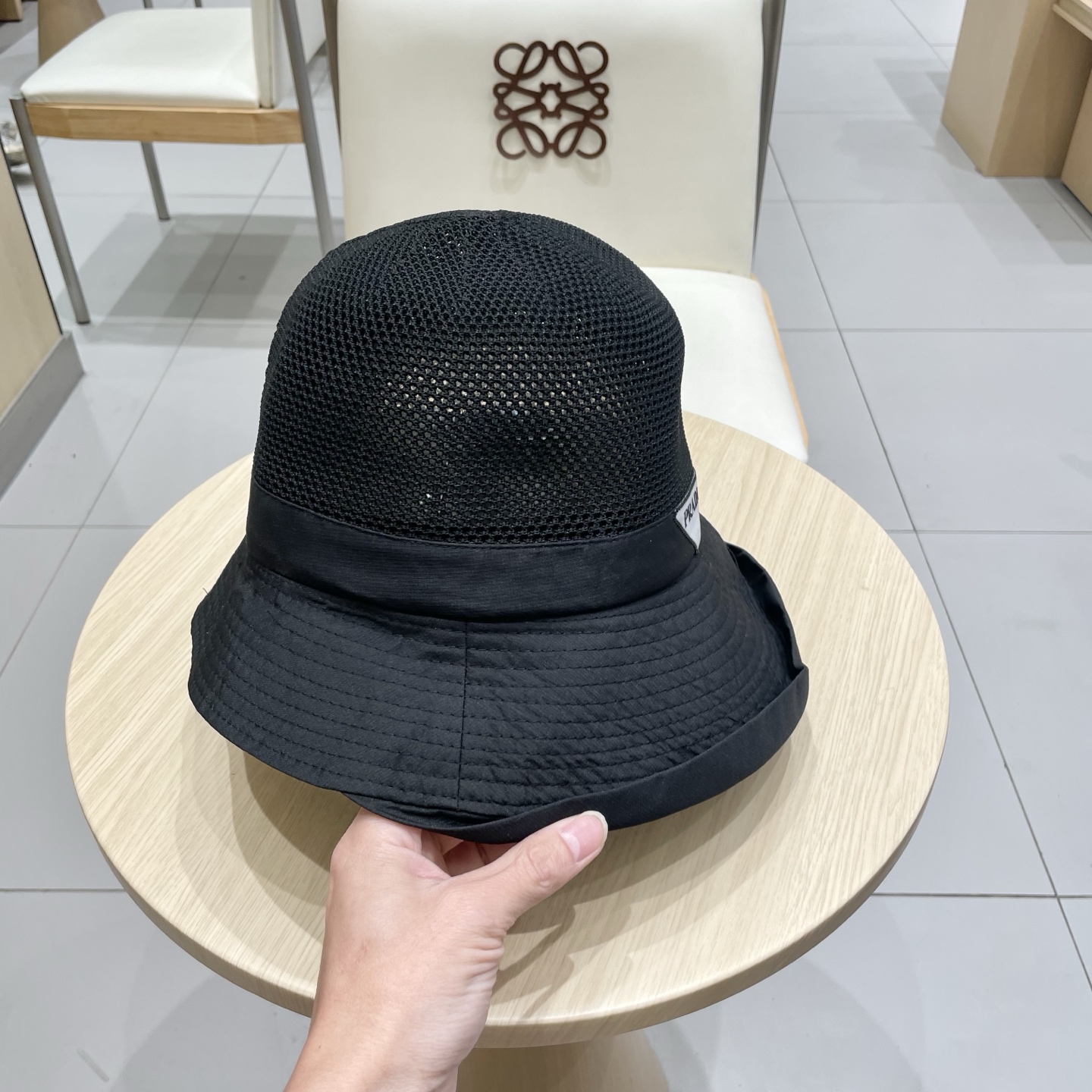  Prada普拉达新款新款韩版针织布沿蝴蝶结渔夫帽遮阳盆帽女时尚休闲帽子潮