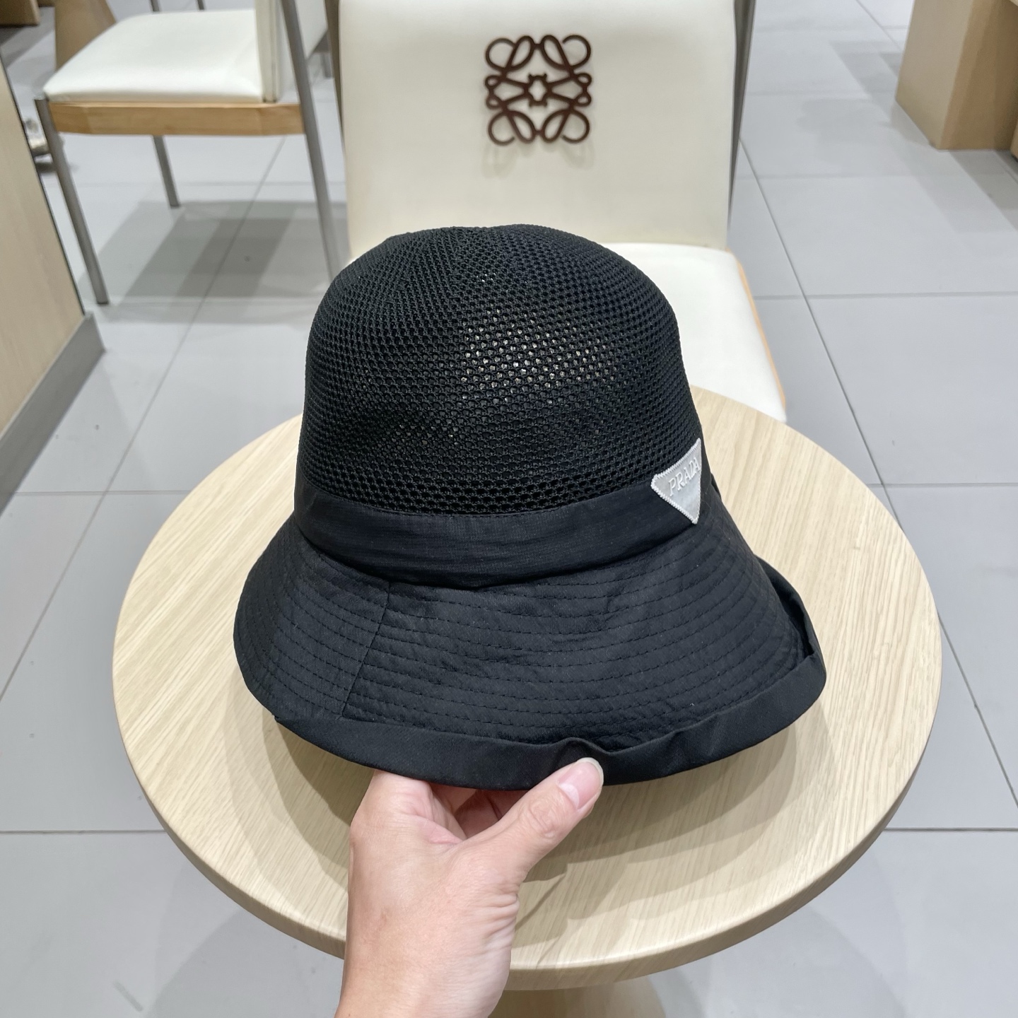  Prada普拉达新款新款韩版针织布沿蝴蝶结渔夫帽遮阳盆帽女时尚休闲帽子潮