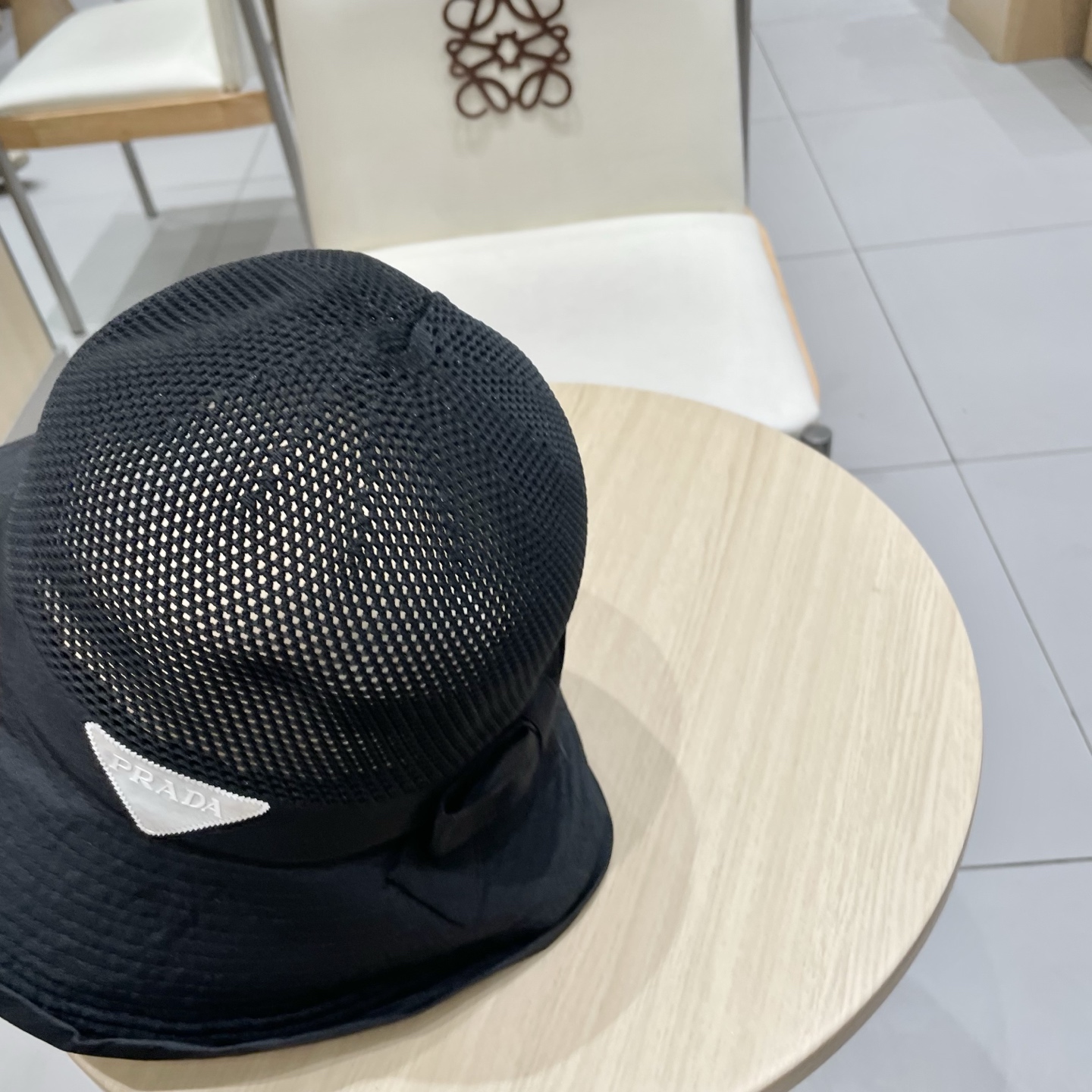  Prada普拉达新款新款韩版针织布沿蝴蝶结渔夫帽遮阳盆帽女时尚休闲帽子潮