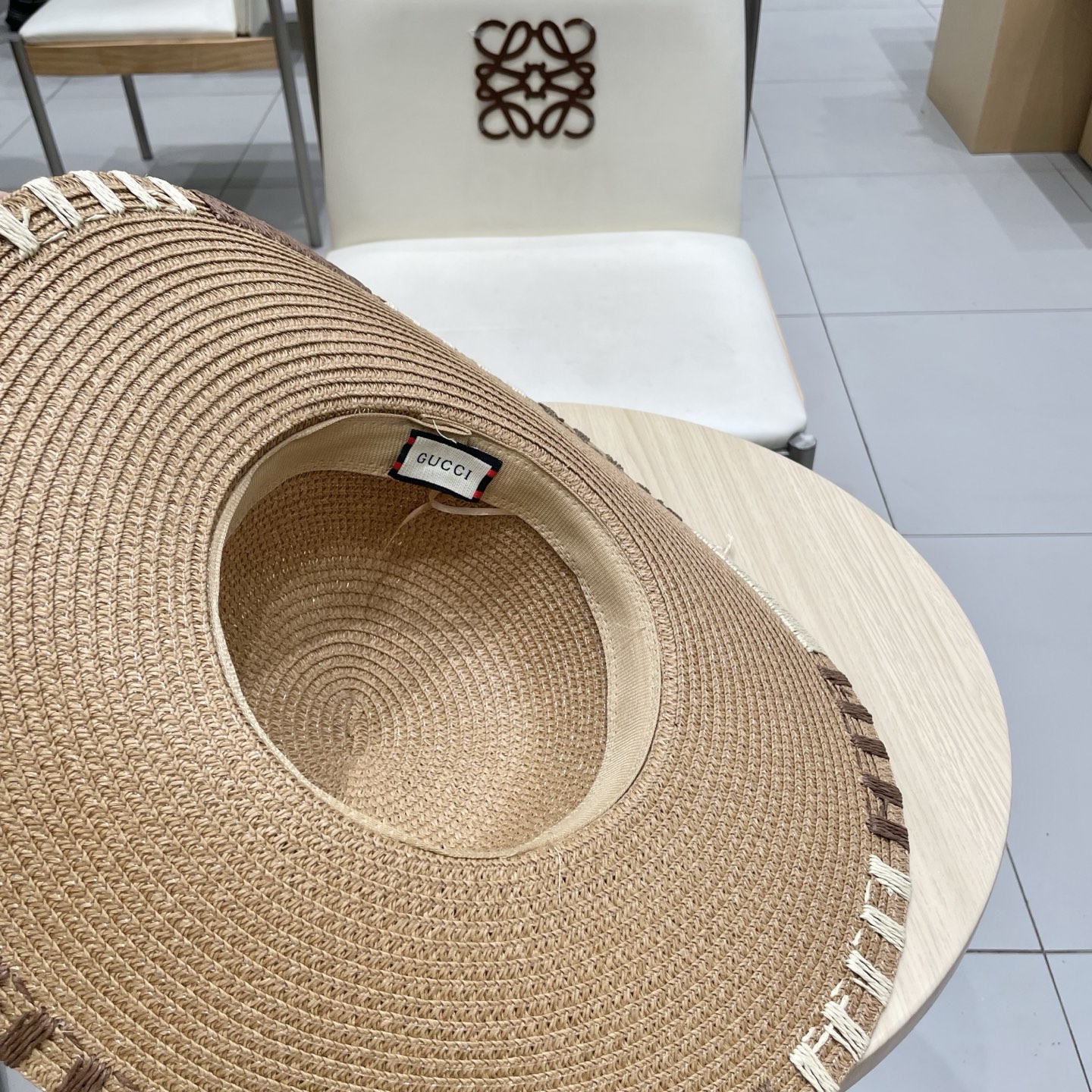  gucci古奇帽檐春夏季新款大边草帽可折叠沙滩帽大檐新款遮阳帽
