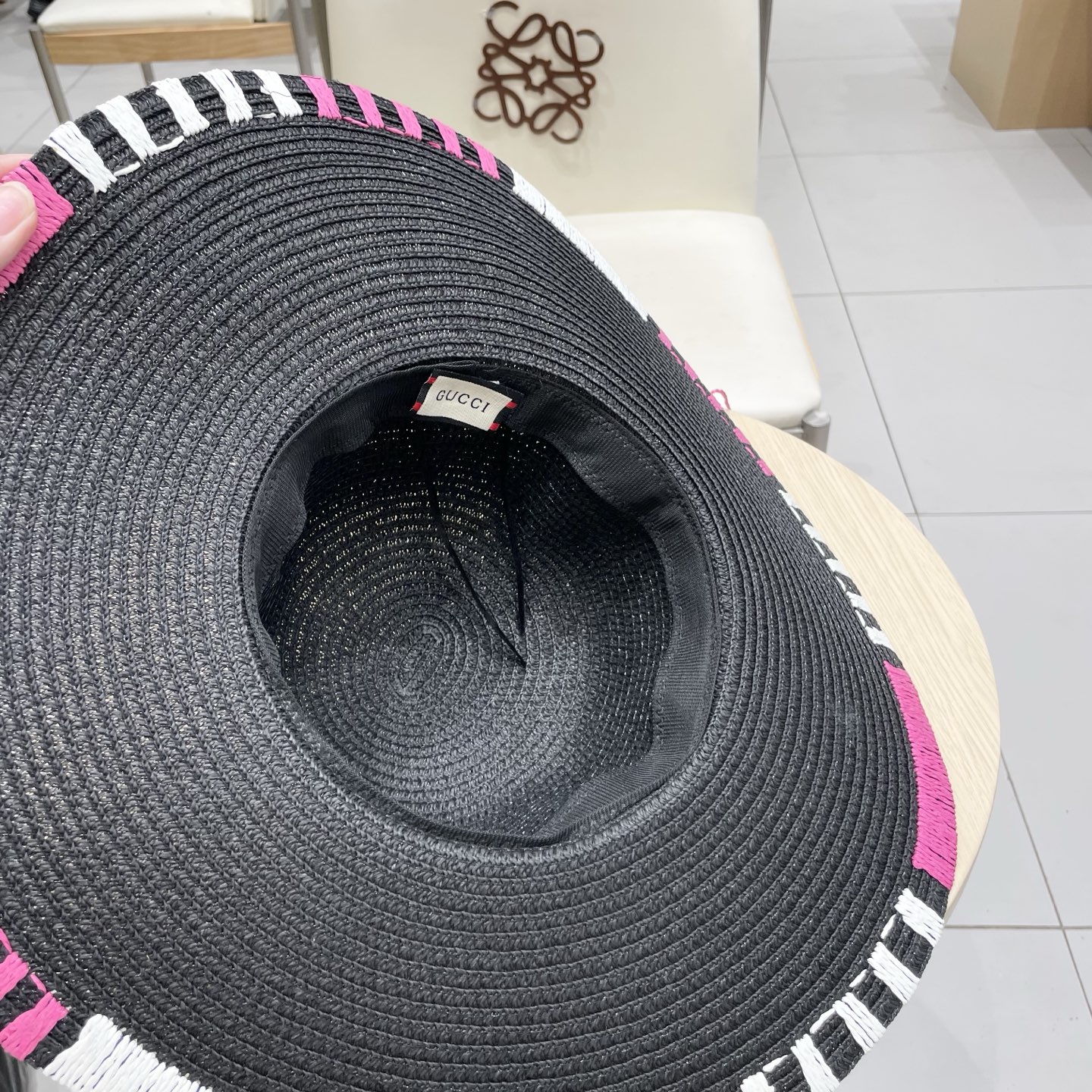  gucci古奇帽檐春夏季新款大边草帽可折叠沙滩帽大檐新款遮阳帽